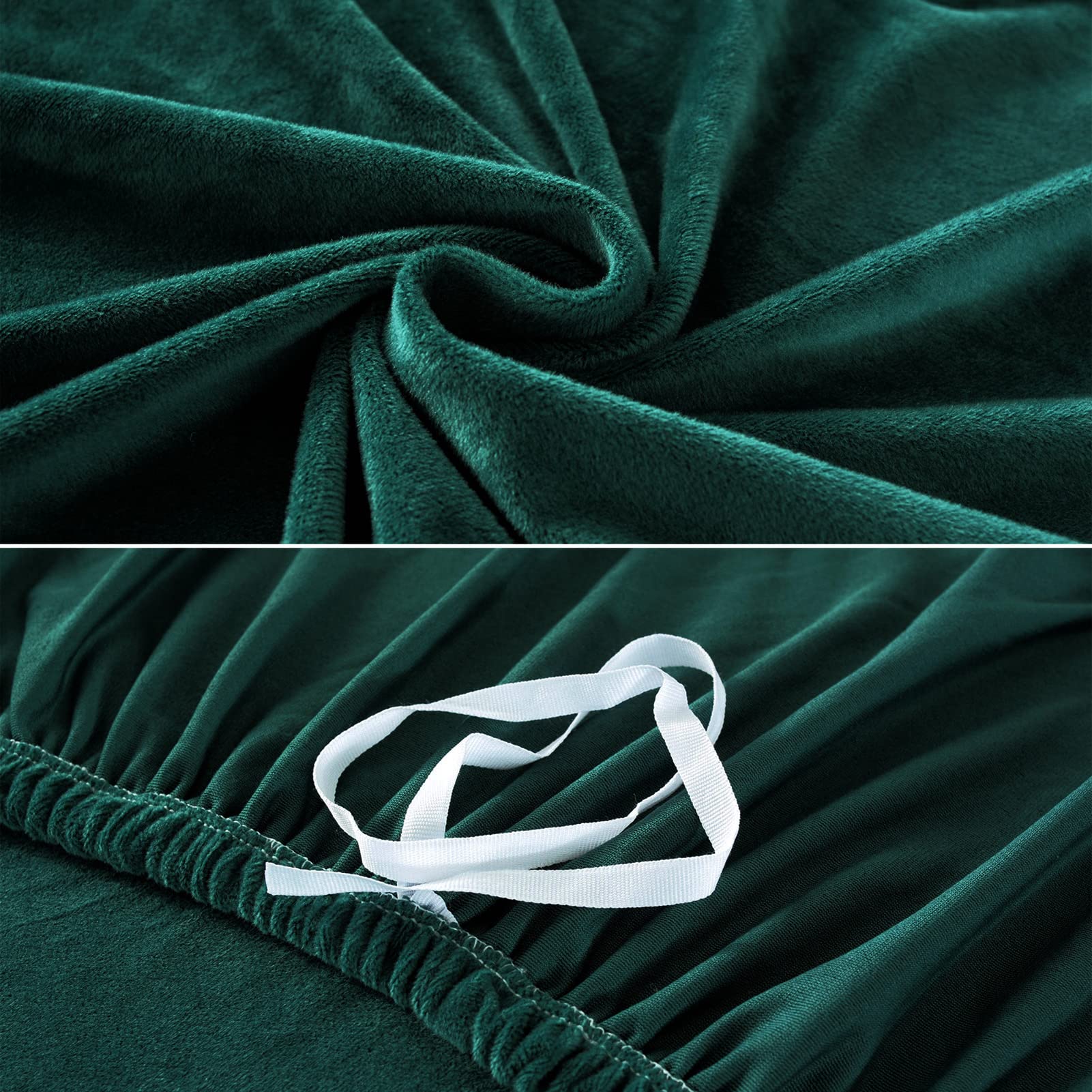 Thick Plush Stretch Sofa Cover for 1-4 Cushion Couches - Non-Slip Pet-Friendly L-Shaped Couch Protector - Dark Green 2-Seater (145-185cm) - Perfect for Living Room, Family Room & Pet Owners
