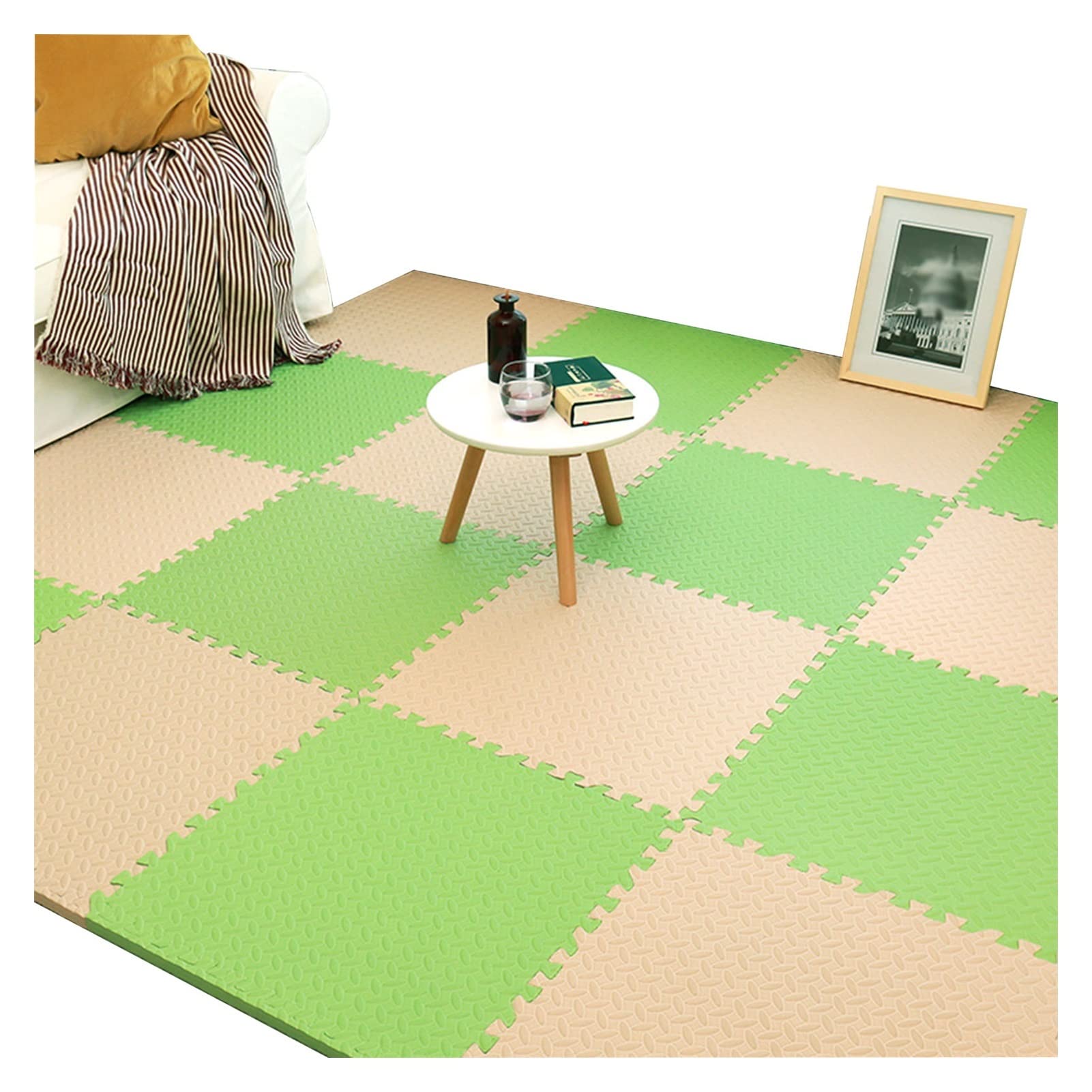 CHHD Baby Play Mat - Non-Toxic EVA Foam Interlocking Puzzle Tiles (8/9/10/12/15/20 Pieces with Borders) - Colorful Floor Mat for Kids & Toddlers - Safe Crawling, Learning & Play Area - Perfect for Nursery, Playroom & Daycare