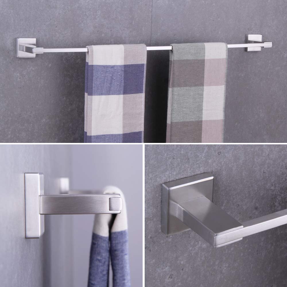 BEIGEEWY 36-Inch SUS 304 Stainless Steel Towel Bar - Modern Brushed Finish Wall Mounted Bathroom Towel Holder for Spa, Hotel & Home Decor
