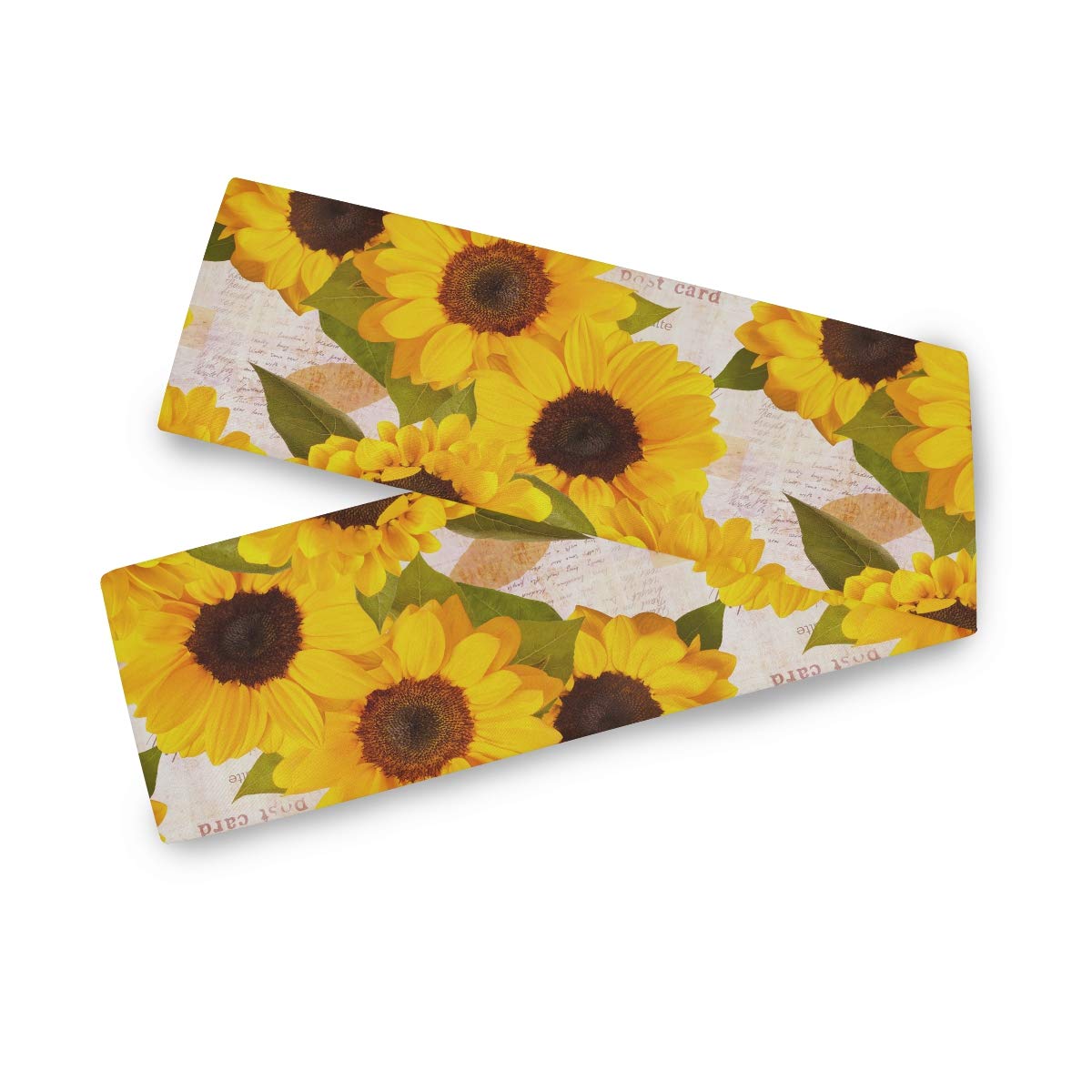 AUUXVA Floral Sunflower Table Runner 13x90 Inch - Rectangle Polyester Tablecloth for Dining Room, Kitchen, Office, Wedding & Party Decor - Perfect for Coffee Tables, Buffets, and Holiday Celebrations