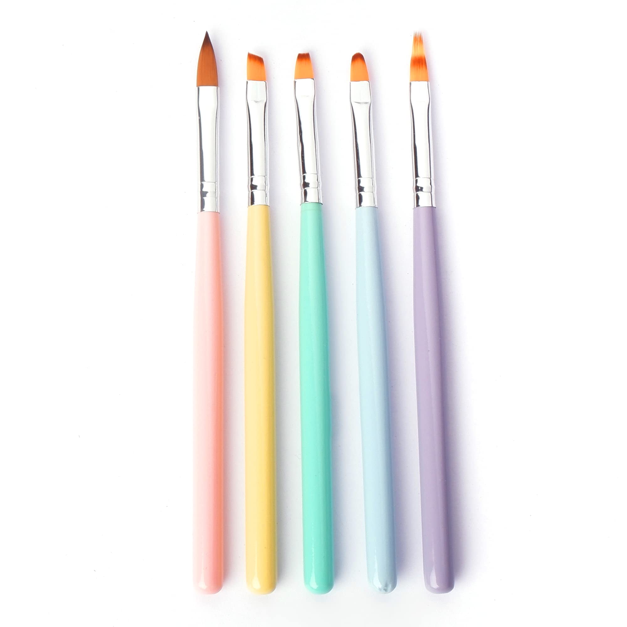 Savni 5-Piece Professional Nail Art Brush Set for Acrylic, Gel & Dip Powder - Perfect for Salon, Home Manicures & Nail Art Designs