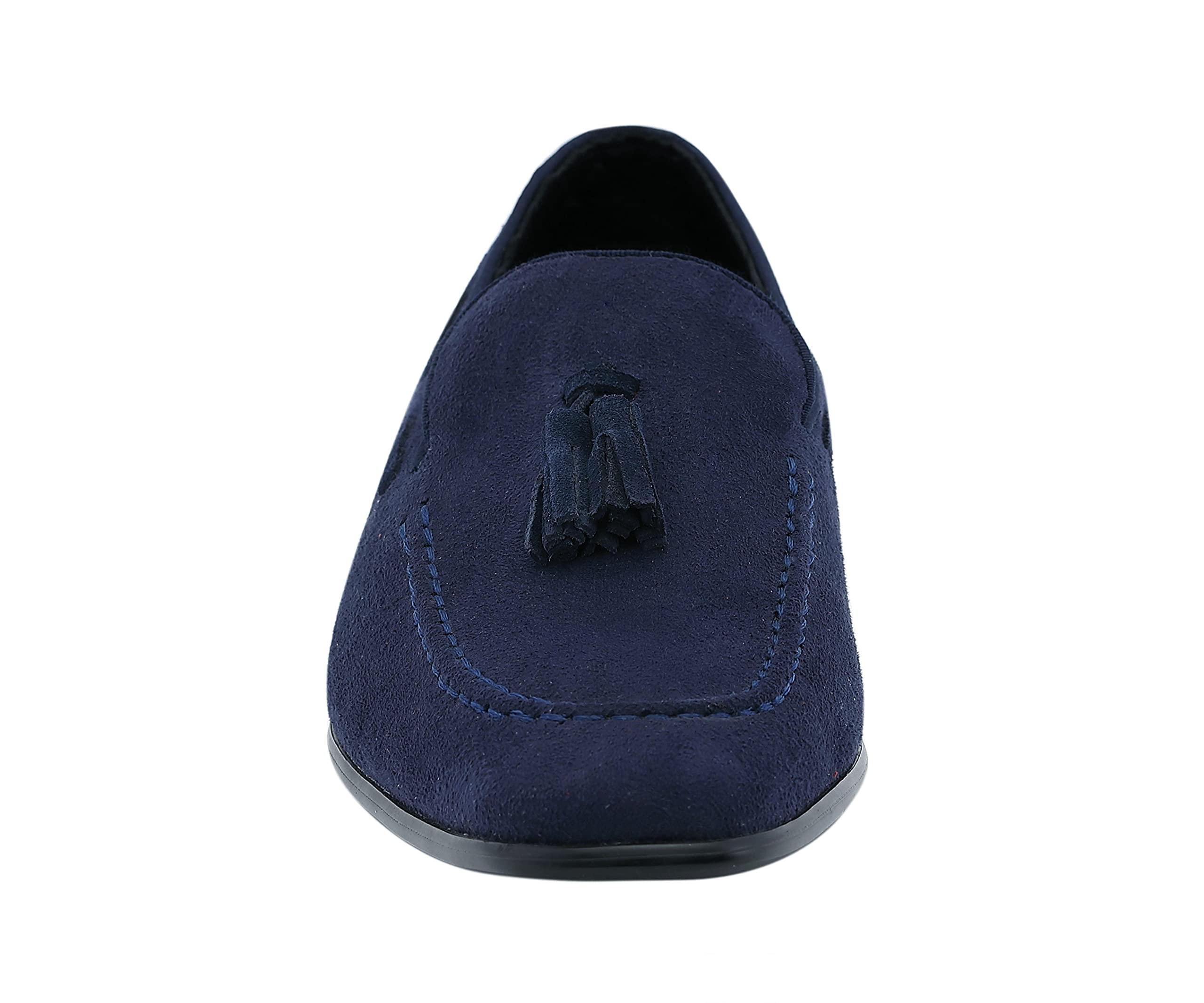 Amali Heath Men's Dress Shoes with Gunmetal Horn Tassels - Luxurious Velvet Formal Loafers - Original Smoking Slippers for Men | Perfect for Weddings, Business Meetings & Evening Events