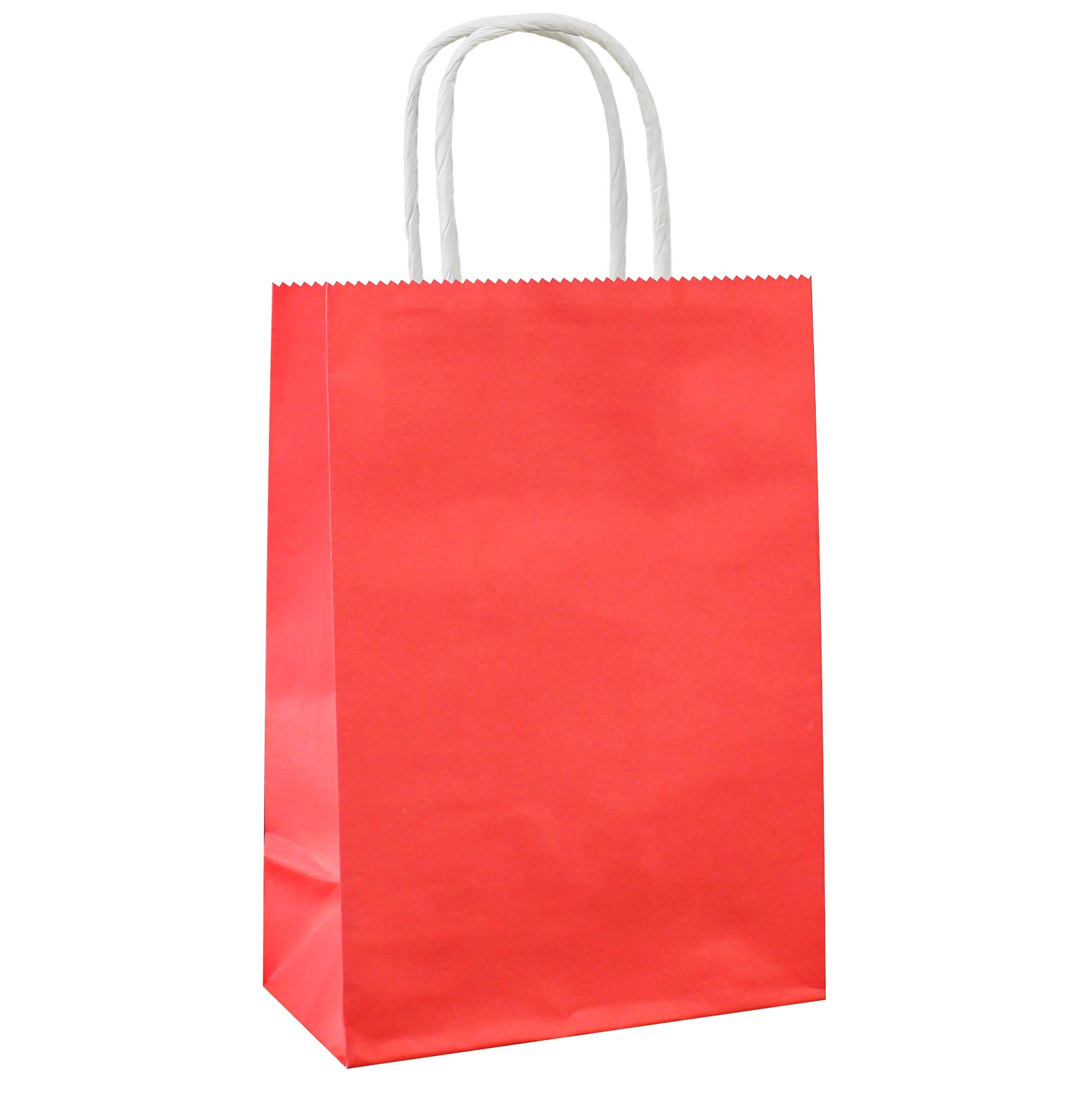 ADIDO 12-Pack Small Red Kraft Paper Gift Bags with Handles - 8.2 x 6 x 3.1 Inch EVA Party Favor Bags for Birthdays, Weddings & Baby Showers