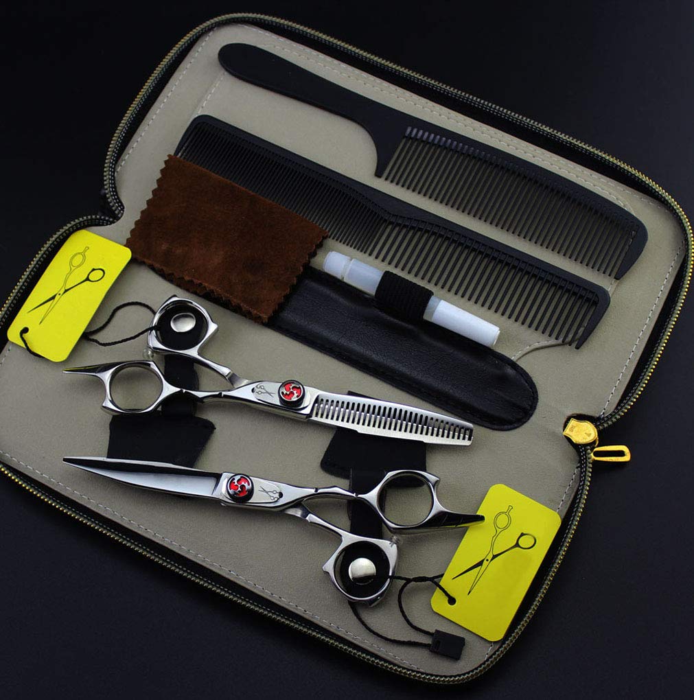 Professional Barber Scissors Set - 5.5 Inch Hair Cutting & Thinning Scissors for Salon & Home Use - Stainless Steel Hairdressing Kit for Men & Women - Perfect for Styling, Trimming & Haircuts