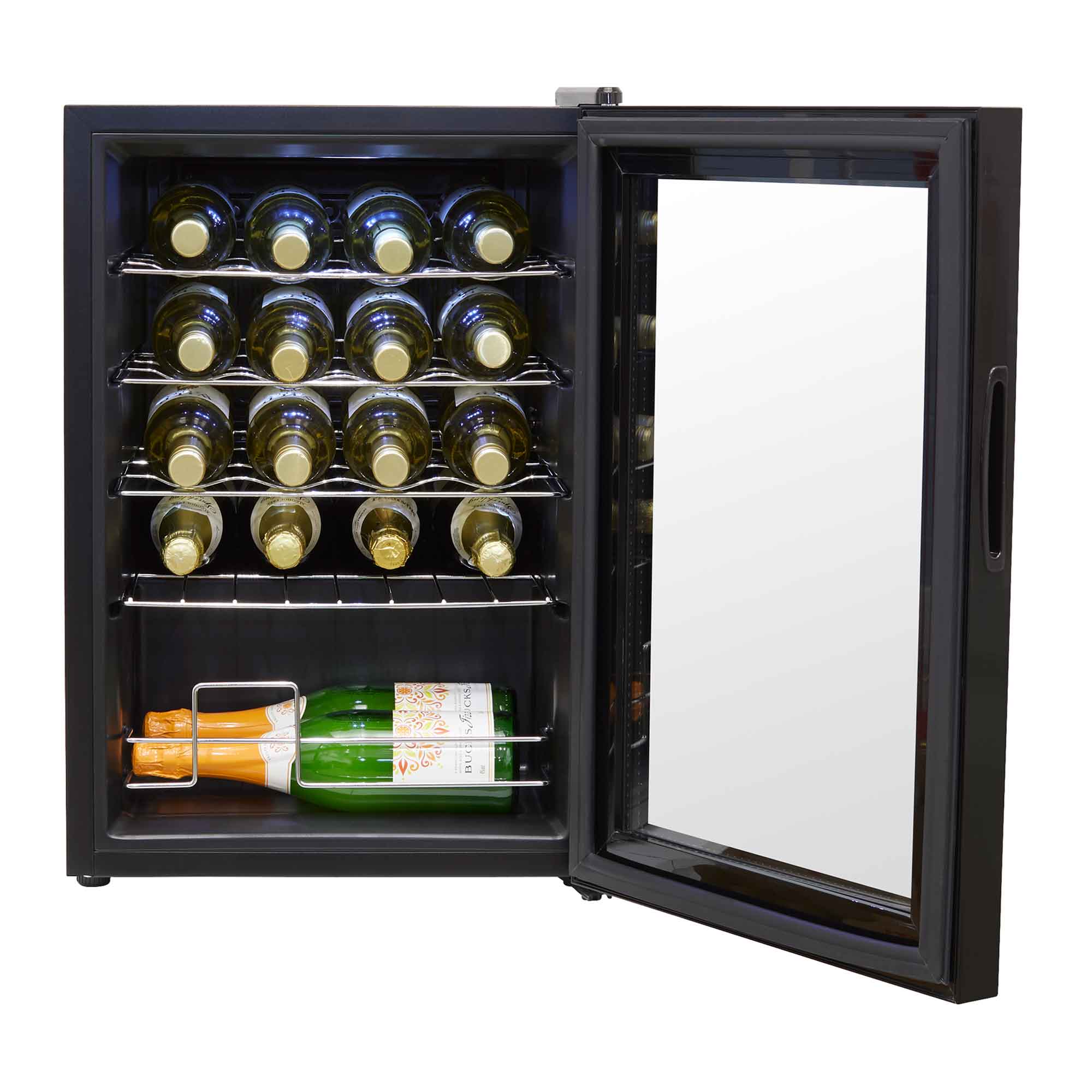 Baridi 20 Bottle Wine Cooler Refrigerator - Digital Touch Screen Control, LED Interior Lighting, Freestanding Black Wine Fridge for Home, Kitchen, Bar, or Restaurant Use