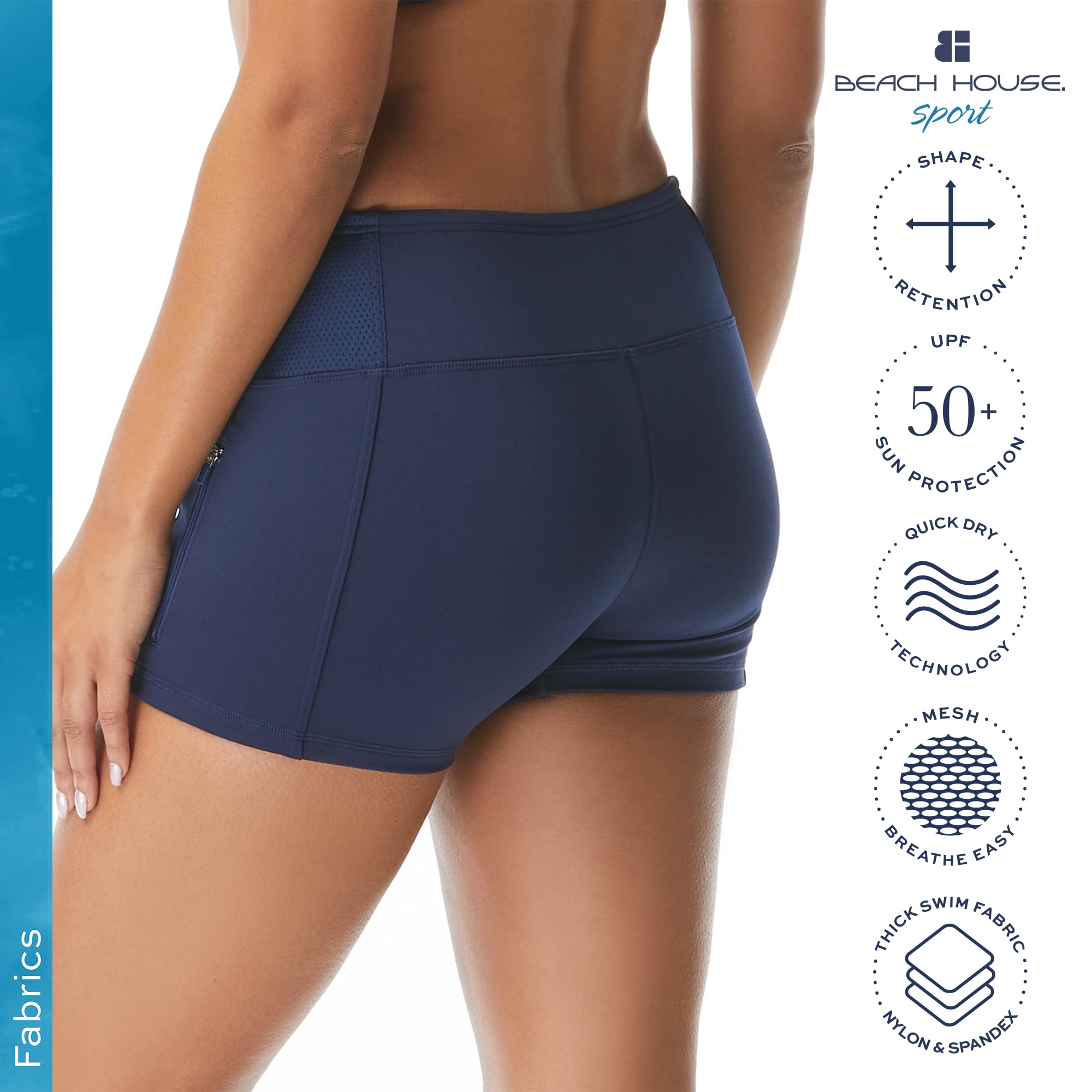 BEACH HOUSE SPORT Women's Quick-Dry Swim Board Shorts - Comfortable Athletic Swimwear for Surfing, Swimming & Beach Vacations