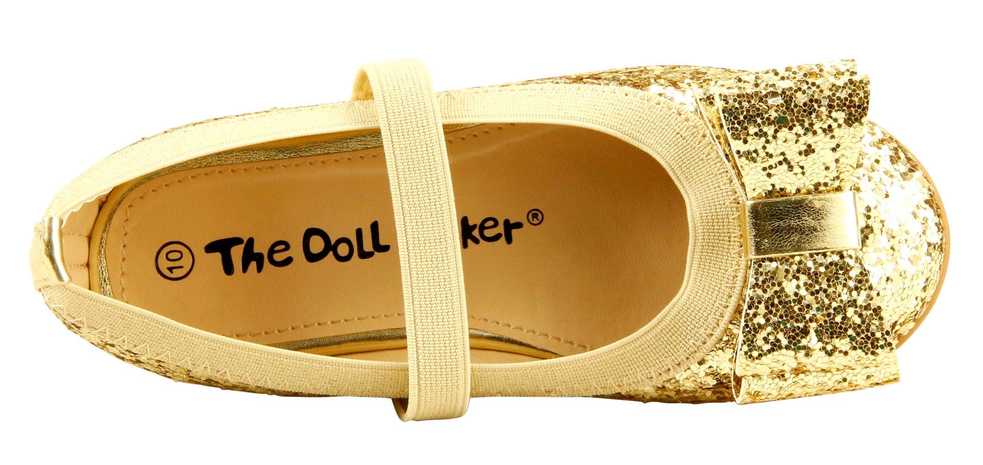 The Doll Maker Glitter Ballet Flats for Women - Sparkly Comfortable Slip-On Shoes for Dance, Party & Everyday Wear