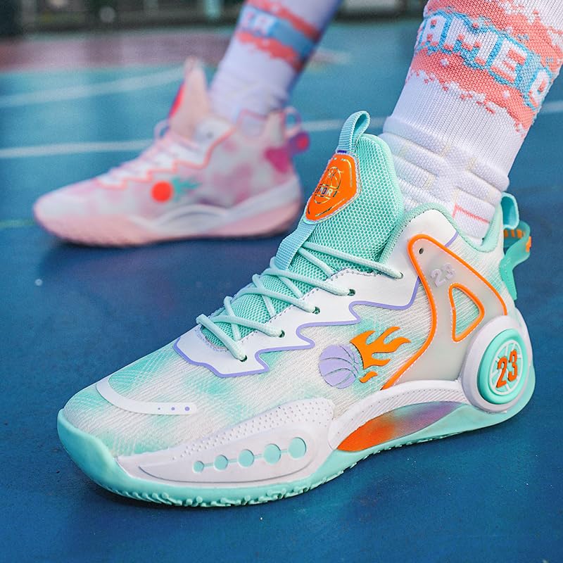 **Unisex High-Top Basketball Shoes - Breathable, Non-Slip, Ultra-Light Sneakers for Men & Women - Perfect for Outdoor Sports, Gym & Street Fashion**
