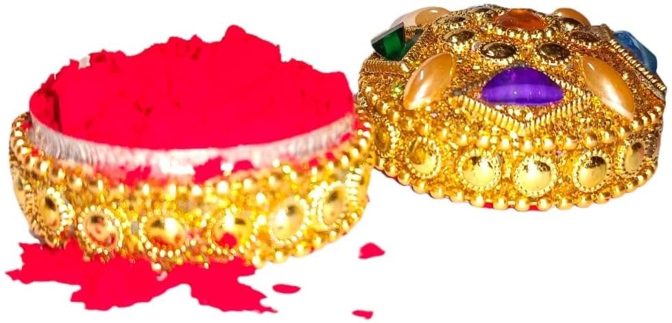 Water Resistant Sindoor & KumKum Powder - Long Lasting Hindu Pooja Supplies for Forehead Tilak, Religious Ceremonies & Festivals