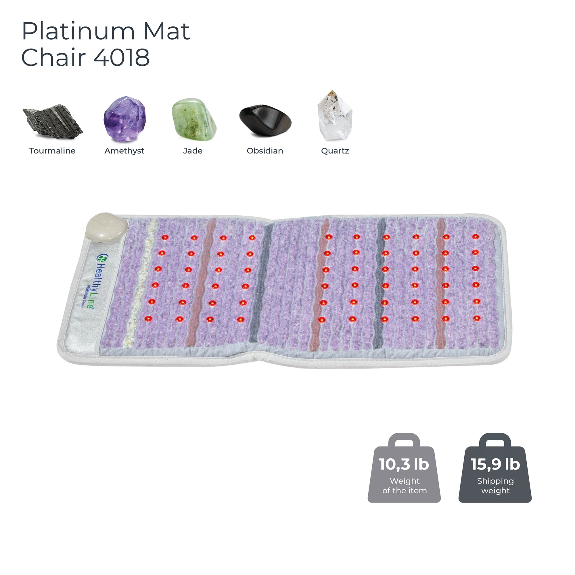 HealthyLine Platinum Mat InfraMat Pro Chair 4018 Firm - Advanced PEMF Therapy for Pain Relief & Relaxation | Perfect for Home, Office & Wellness Centers