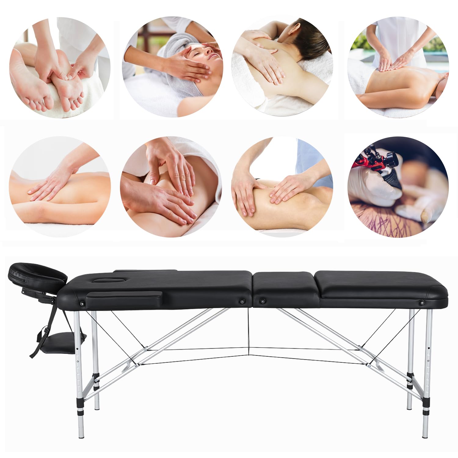 Yaheetech Portable Adjustable Massage Table - 24