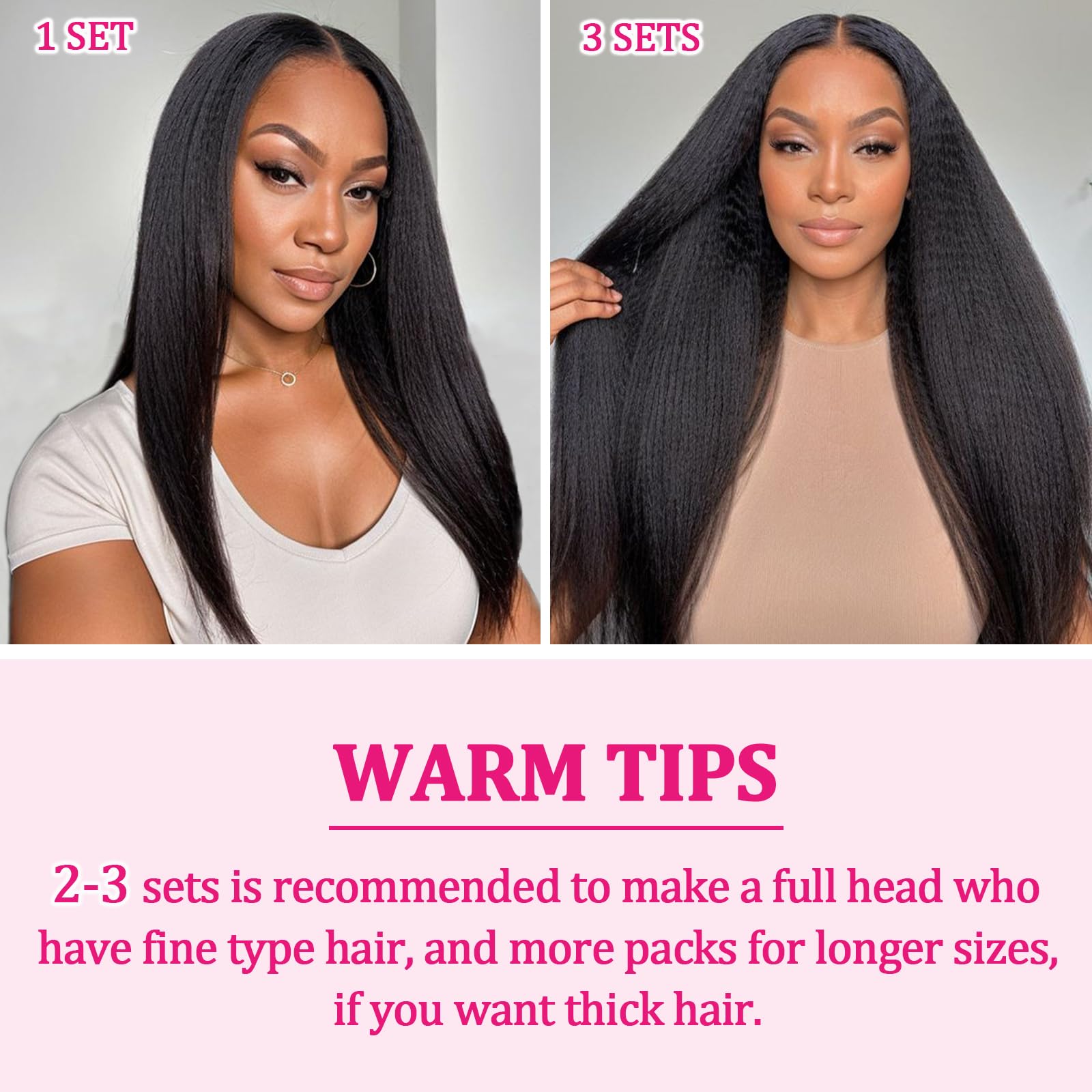 Kinky Straight Clip-In Hair Extensions 20 Inch - 8Pcs 120g Real Human Brazilian Remy Hair - Natural Black Double Weft for Women | Perfect for Volume, Length & Styling for Parties, Weddings & Daily Wear