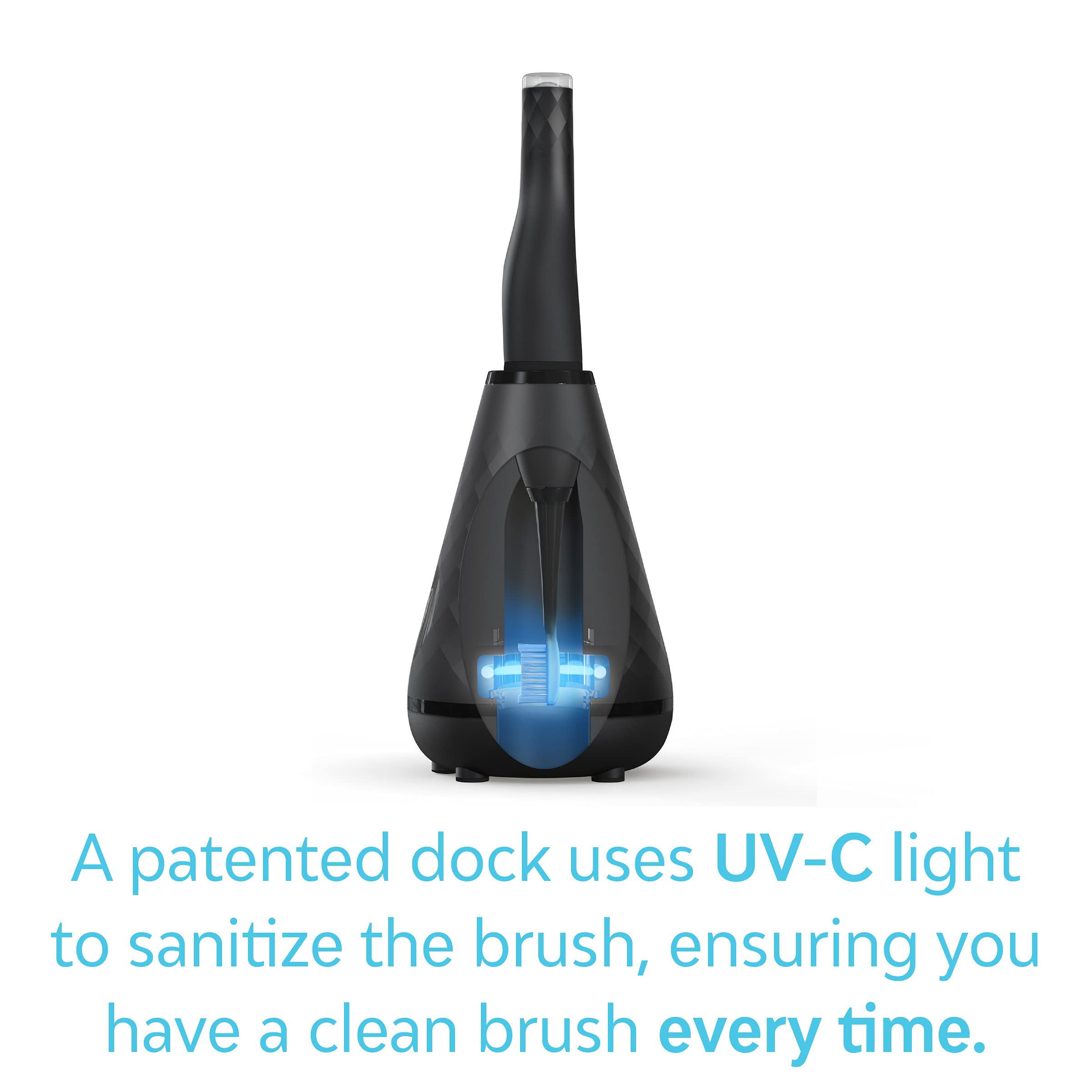 Tao Clean UV Sanitizing Sonic Electric Toothbrush with Cleaning Station - Dual Speed Settings, Black - Perfect for Travel & Home Oral Hygiene Care