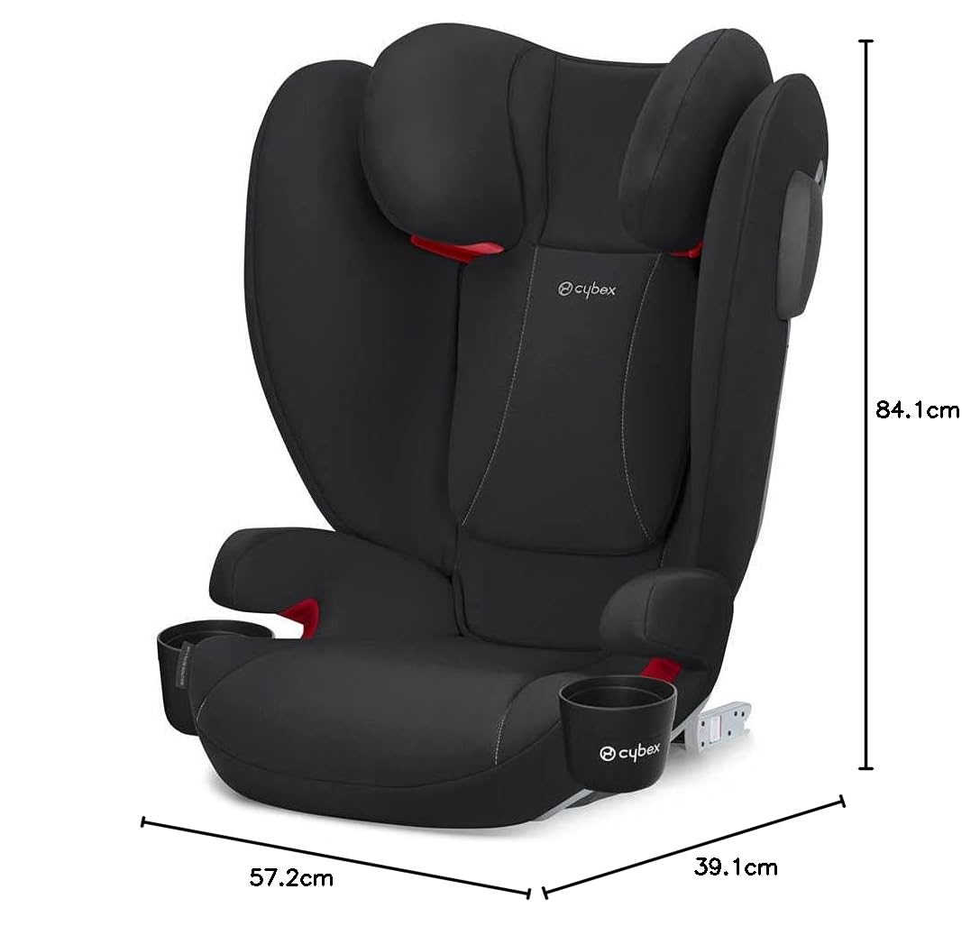 Cybex Solution B2-Fix+Lux Booster Car Seat for Kids - Volcano Black | Safe & Comfortable High Back Booster for Travel & Everyday Use