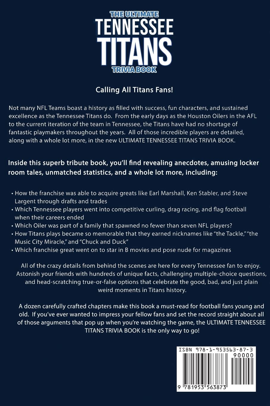 Tennessee Titans Trivia Book: Ultimate NFL Quizzes & Fun Facts for Die-Hard Fans | Perfect for Game Nights, Tailgating & Titans Superfans