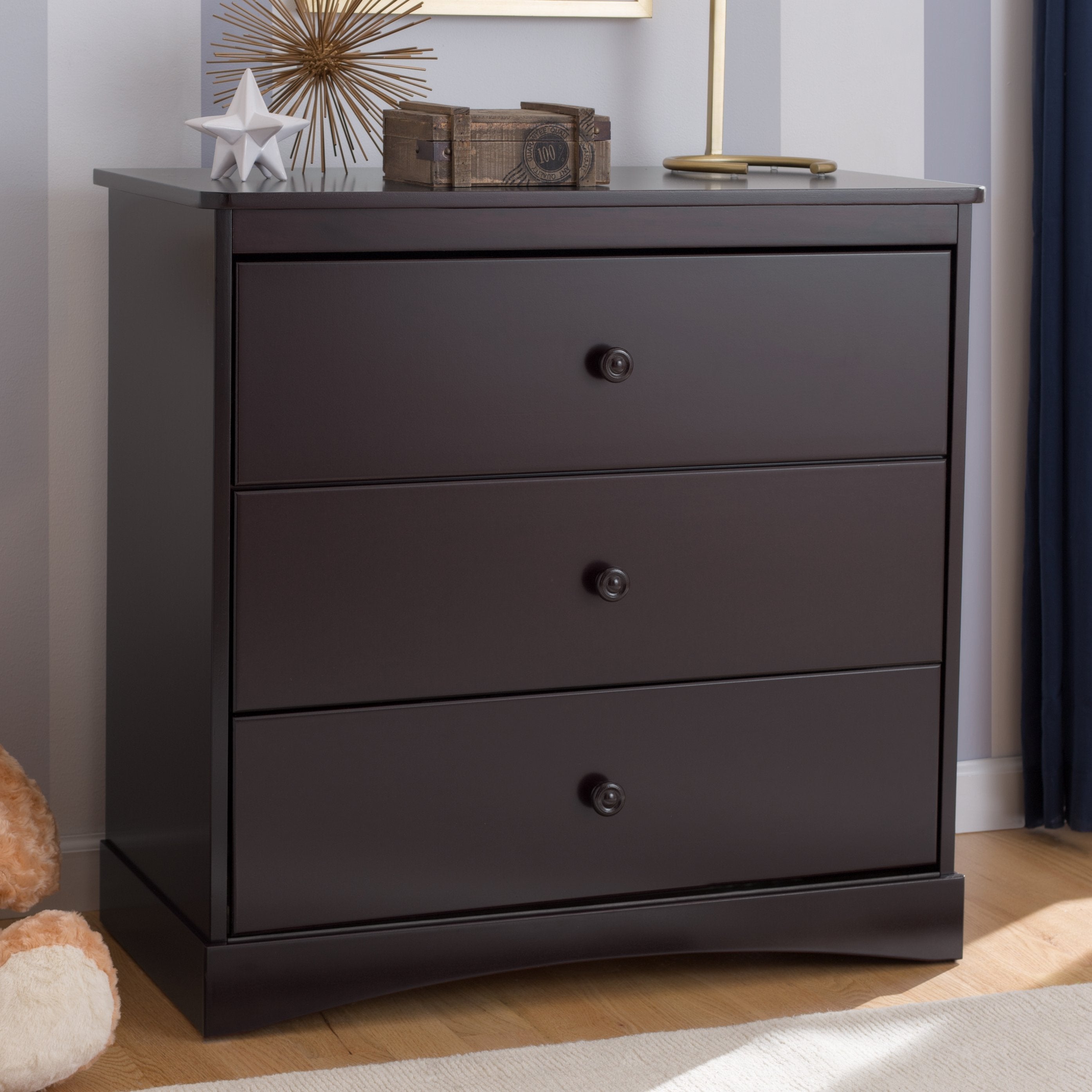 Sutton 3-Drawer Baby Dresser with Changing Table Top - Nursery Storage Solution for Diapers, Clothes & Essentials