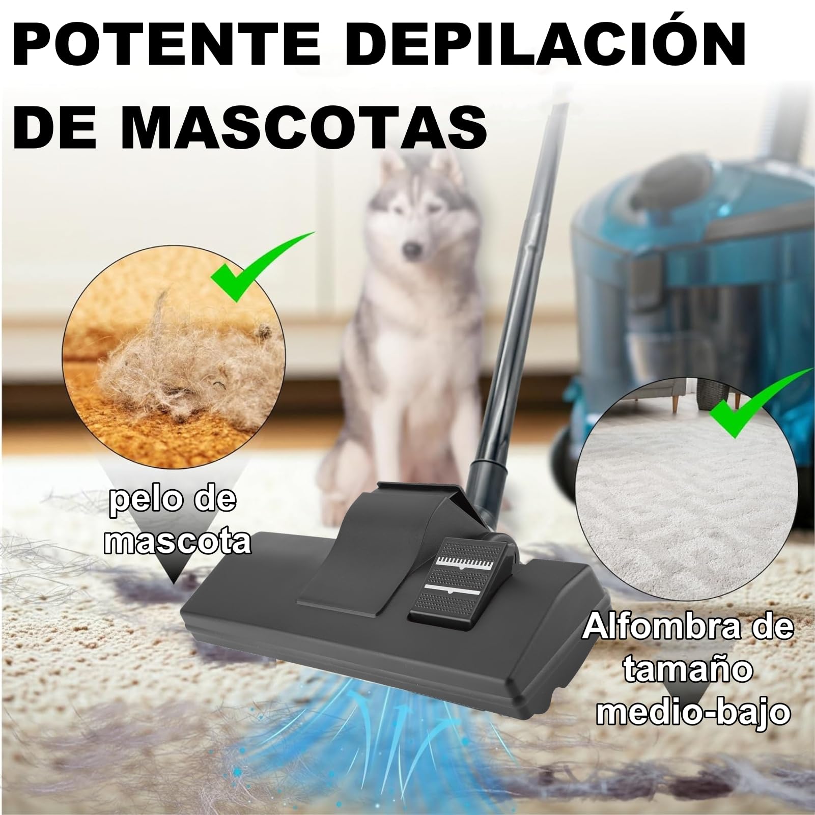 Universal Vacuum Cleaner Replacement Floor Brush Head - 32mm Inner Diameter Carpet & Hard Floor Attachment - Compatible with Most Vacuum Cleaners - Perfect for Deep Cleaning Carpets, Hardwood Floors & Pet Hair Removal
