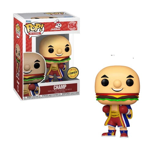 Ad Icons Pop! Vinyl Figure Metallic Champ Chase Jollibee #154 - Limited Edition Collectible for Fast Food Fans & Pop Culture Enthusiasts