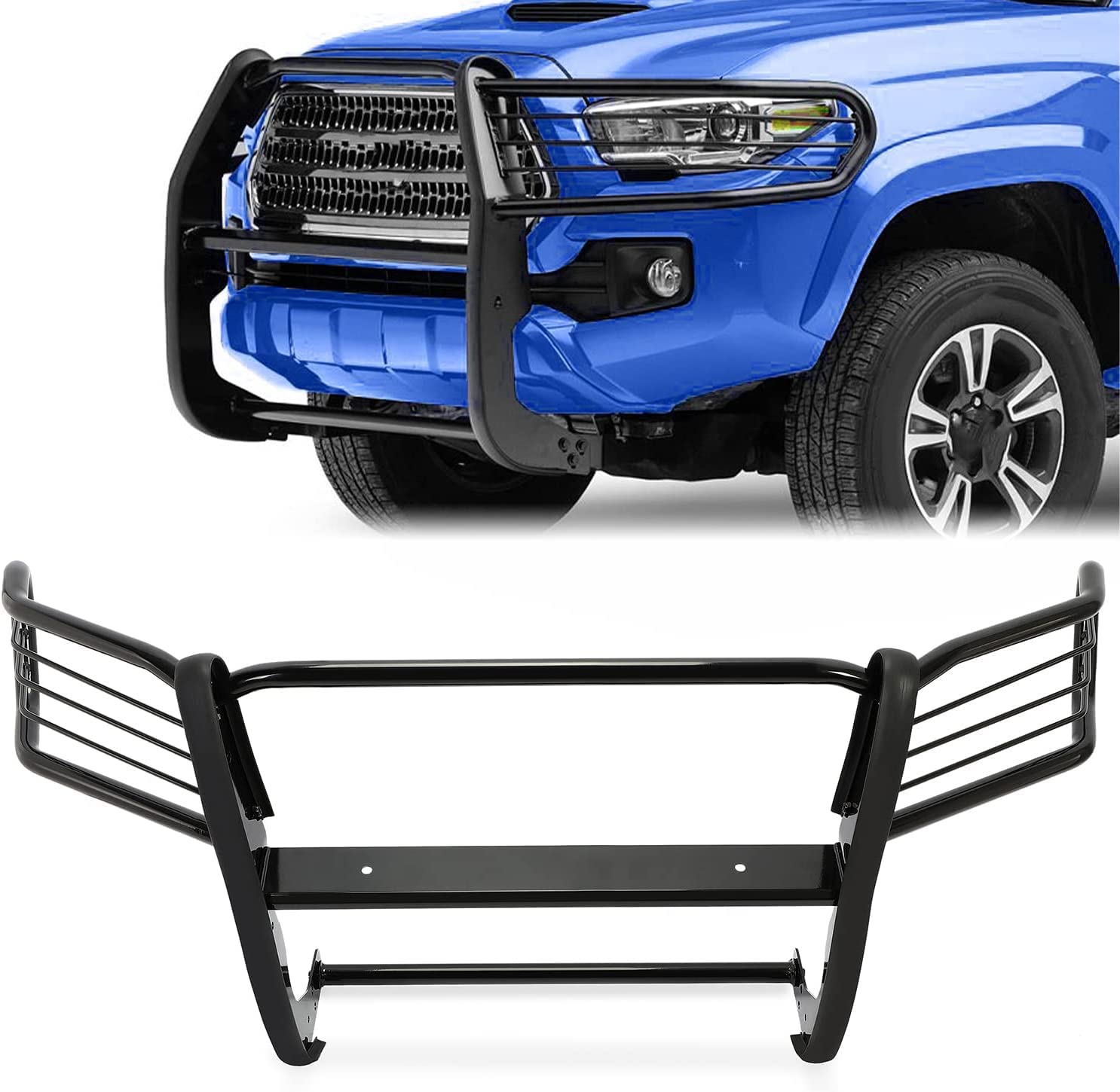 Kojem Brush Grill Guard for 2005-2014 Toyota Tacoma - Heavy Duty Front Bumper Grille Guard & Bull Bar - Powder Coated Steel Black - Off-Road Protection & Vehicle Safety