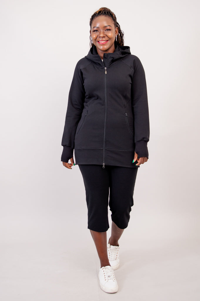 Kendra Jacket - Black Cotton Women's Outerwear for Casual & Office Wear | Lightweight & Stylish