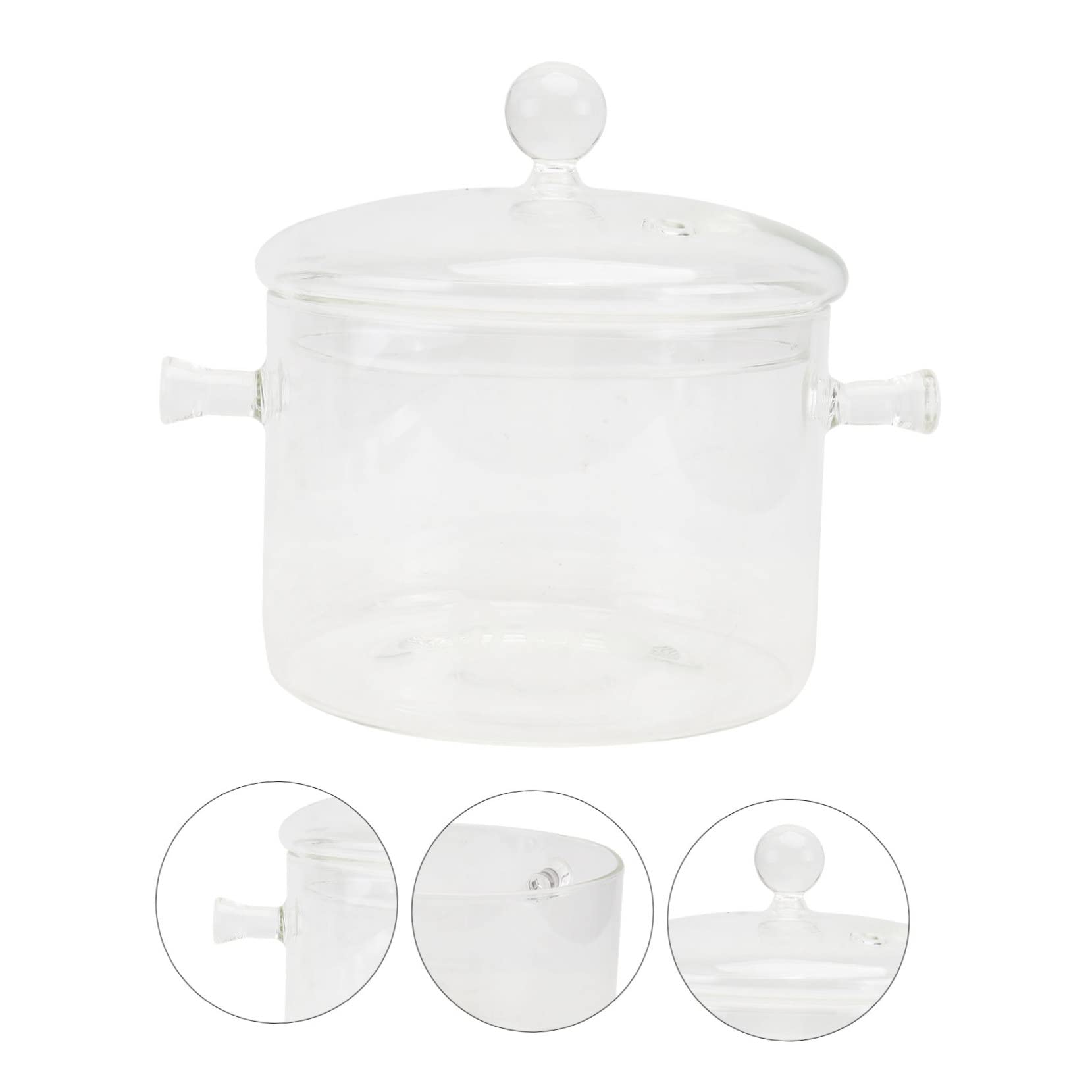 Cabilock Decorative Glass Candles - 12oz Glass Saucepan with Lid, Cooking Pot for Soup, Stew & Kitchen Use | Airtight Candy Storage Containers | Perfect for Restaurants, Home Cooking & Gift Giving