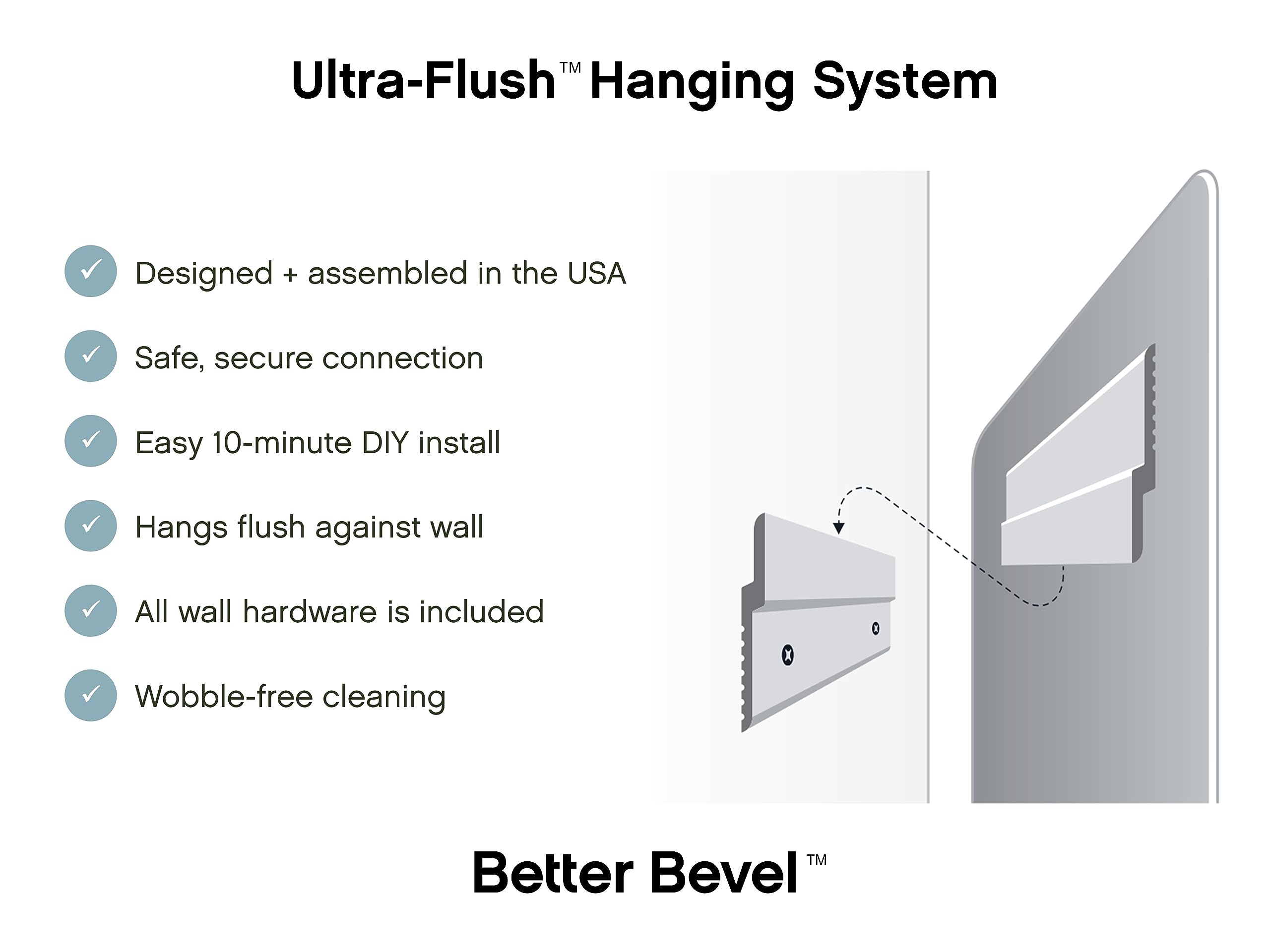 Better Bevel Frameless Rectangle Mirror - 18