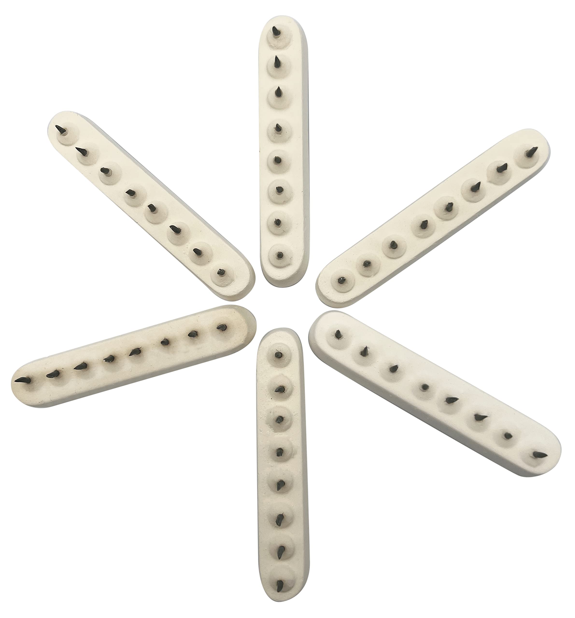 Ceramic 8 Point Bar Stilt for Pottery Making - 2-5/8 Inch Spaced Outside Points (Pack of 6) - Perfect for Ceramic Hobbyists, Potters, Schools & Art Studios - Ideal for Kiln Firing, Glazing & Drying Ceramics