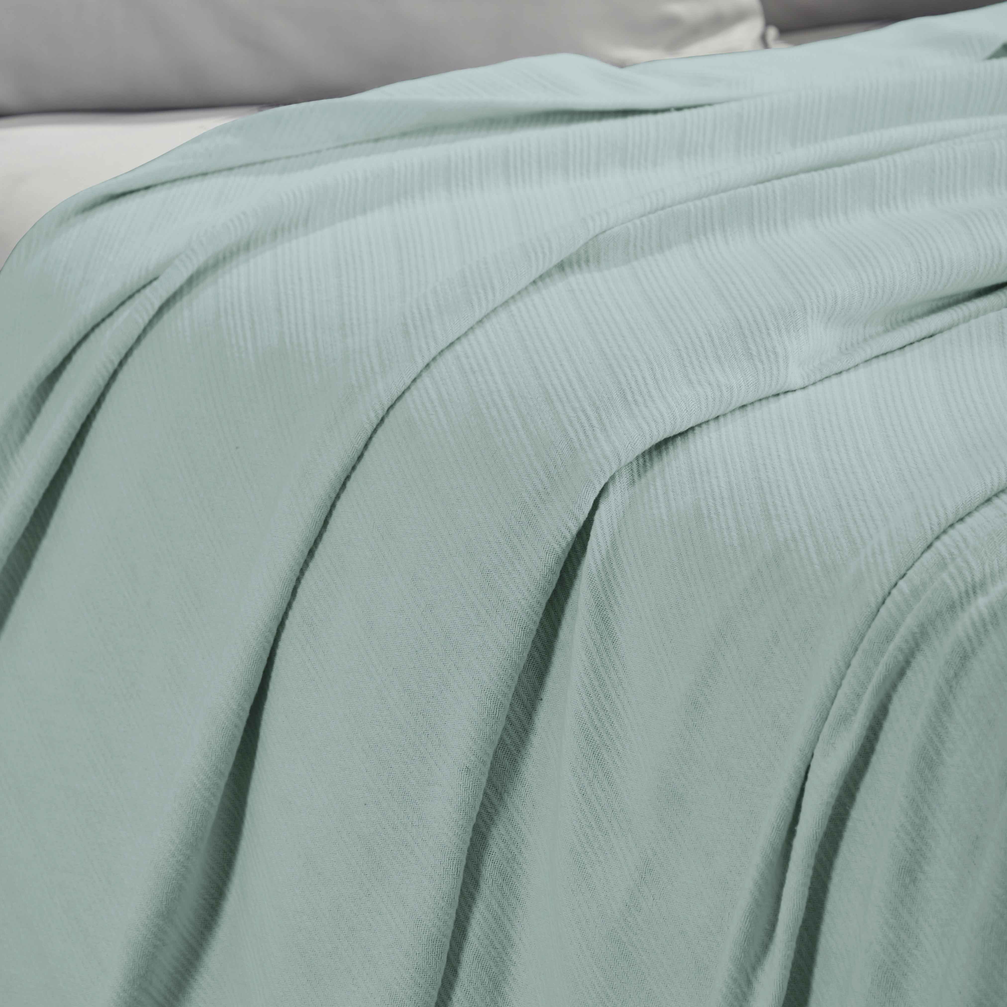 Soft Milan Cotton Textured Striped Lightweight Woven Blanket - Perfect for Sofa, Bed & Outdoor Picnics - Breathable & Cozy Throw