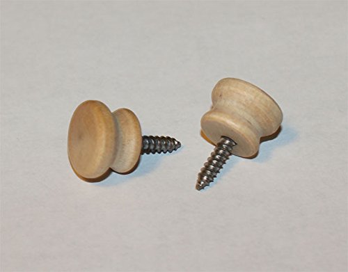 Unfinished Wood Piano Desk Knobs with Screws - 1 Pair - Furniture Repair & Replacement - Perfect for Vintage Dressers, Cabinets, and DIY Home Decor Projects