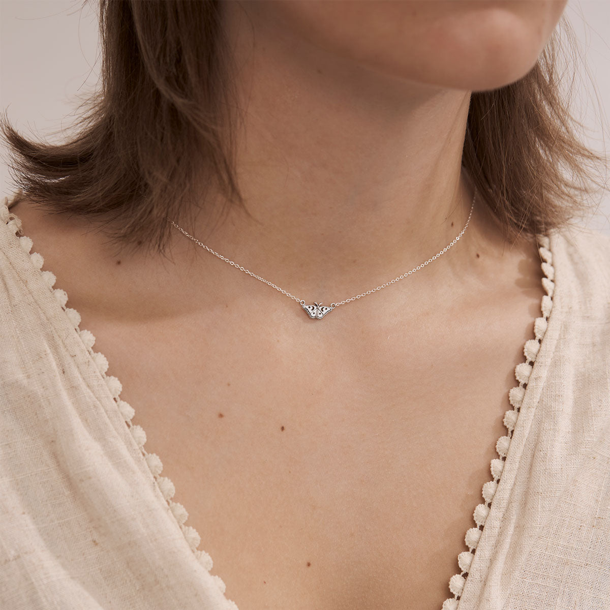 Celestial Moth Necklace - Elegant Moon Moth Pendant Jewelry for Women, Sterling Silver Boho Nature-Inspired Necklace | Perfect for Date Nights, Weddings & Boho Fashion