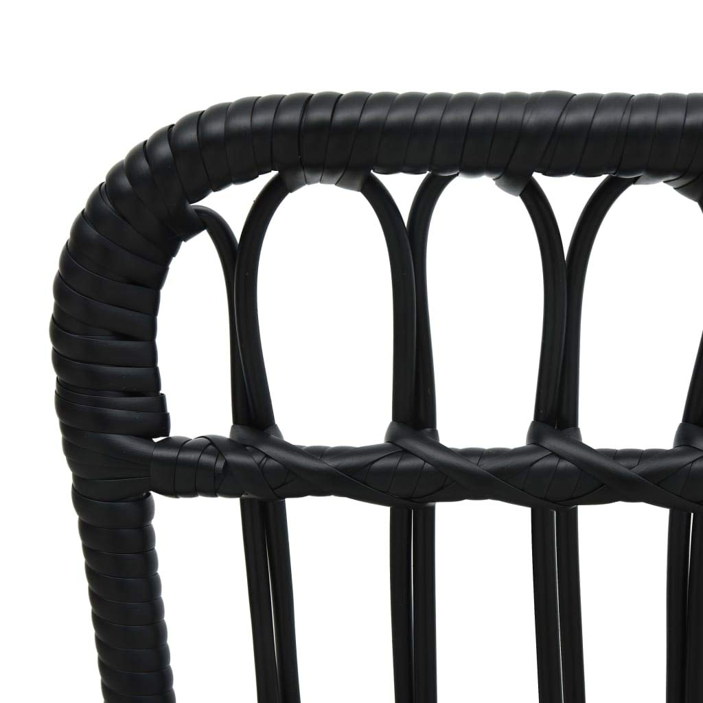 Premium FAMIROSA Outdoor Garden Chair - Black Poly Rattan Patio Furniture for Backyard, Poolside, and Balcony Relaxation