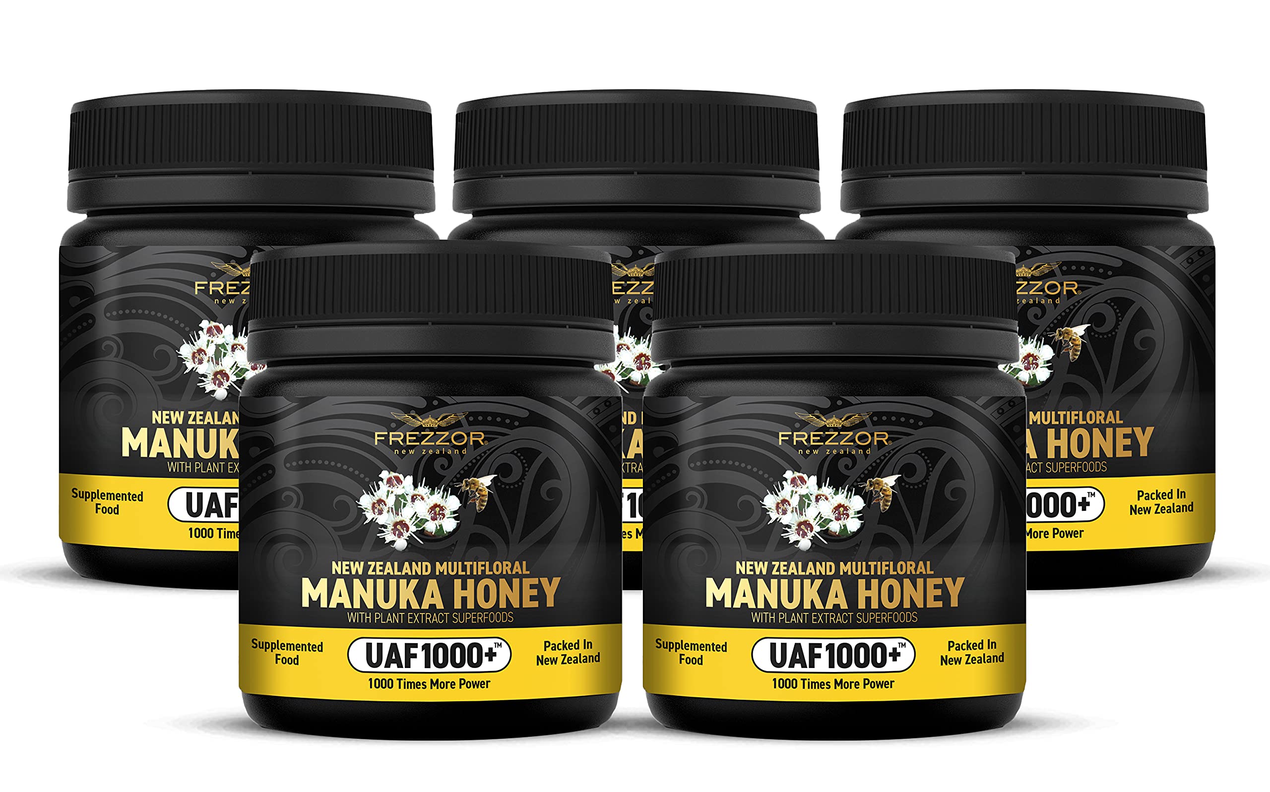 Premium Raw Multifloral Manuka Honey UAF1000+ from New Zealand - 1250g (44oz) Super Antioxidant, Probiotic-Rich Superfood for Immune Support & Digestive Health - Perfect for Tea, Smoothies, Baking & Daily Wellness Routine