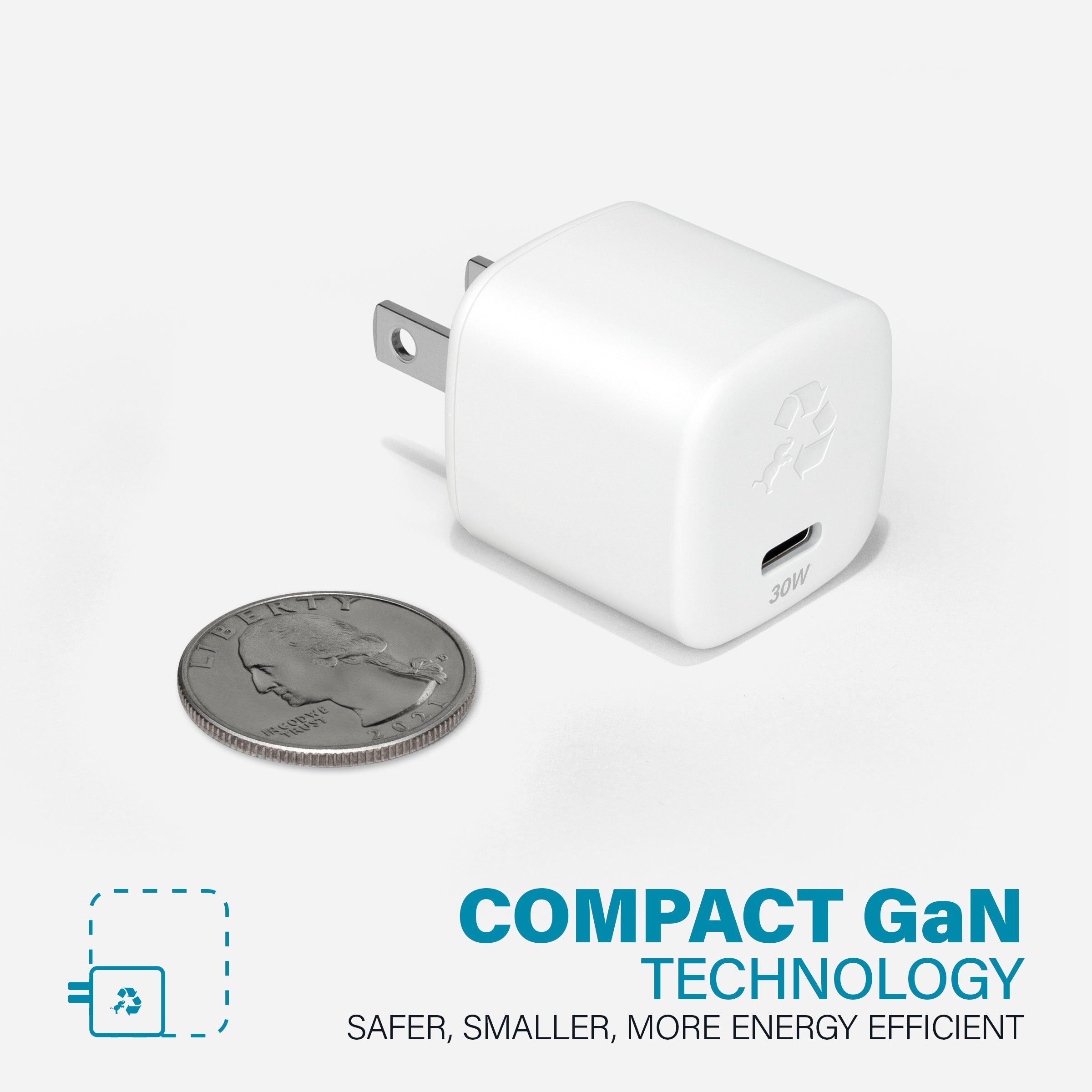 WALLY SubNano 30W Fast Wall Charger - USB C Power Adapter for iPhone 15/14/13, Samsung Galaxy, iPad, MacBook - Compact Travel Charger for Home, Office & Car