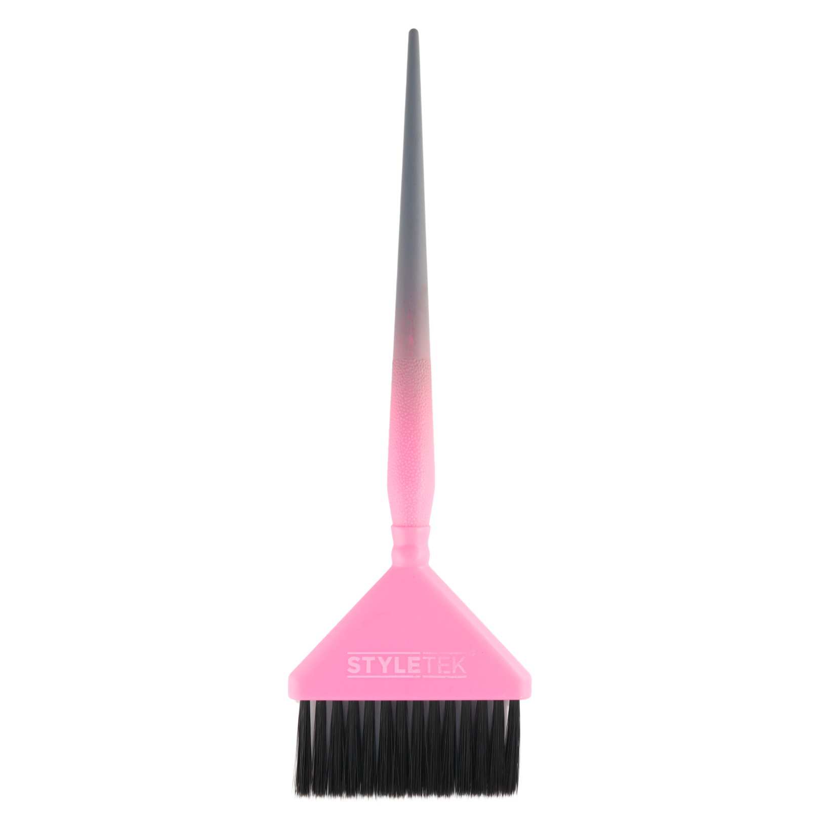 Styletek Professional Wide Hair Coloring Brush with Long Handle - Pink & Gray for Ombre, Highlights, Balayage - Perfect for Salon & DIY Home Hair Dyeing