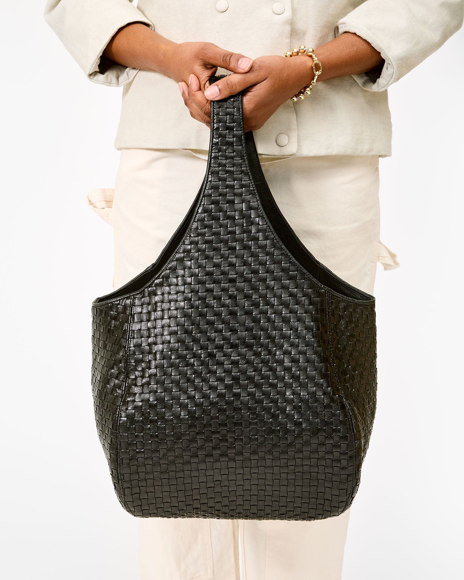 Bando Black Woven Checker 1 - Stylish and Durable Checkered Pattern for Fashion Accessories | Perfect for Bags, Wallets, and DIY Craft Projects