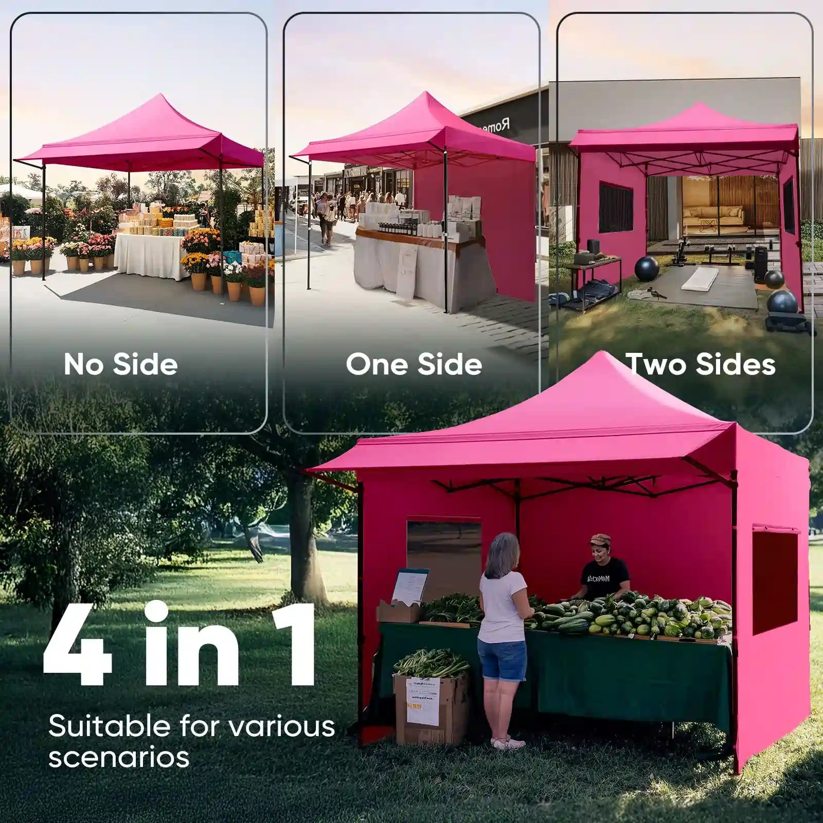 Heavy Duty Commercial Pop Up Canopy Tent - Waterproof Instant Shelter for Outdoor Events, Parties, Markets & Camping