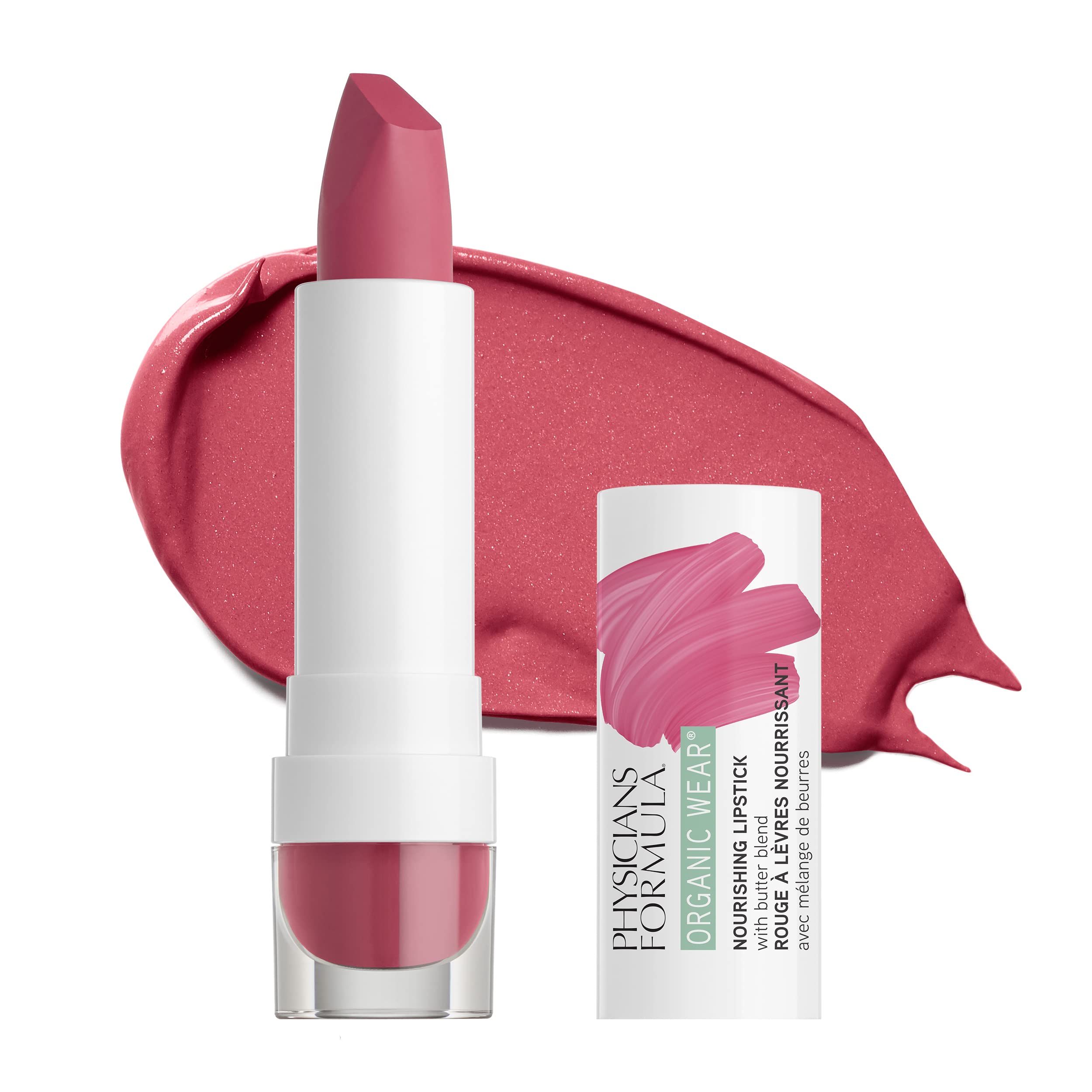 Physicians Formula Organic Wear All Natural Lipstick - Desert Rose | Nourishing, Dermatologist Approved, Gluten Free | Vegan & Cruelty-Free Makeup for Everyday Wear & Sensitive Skin