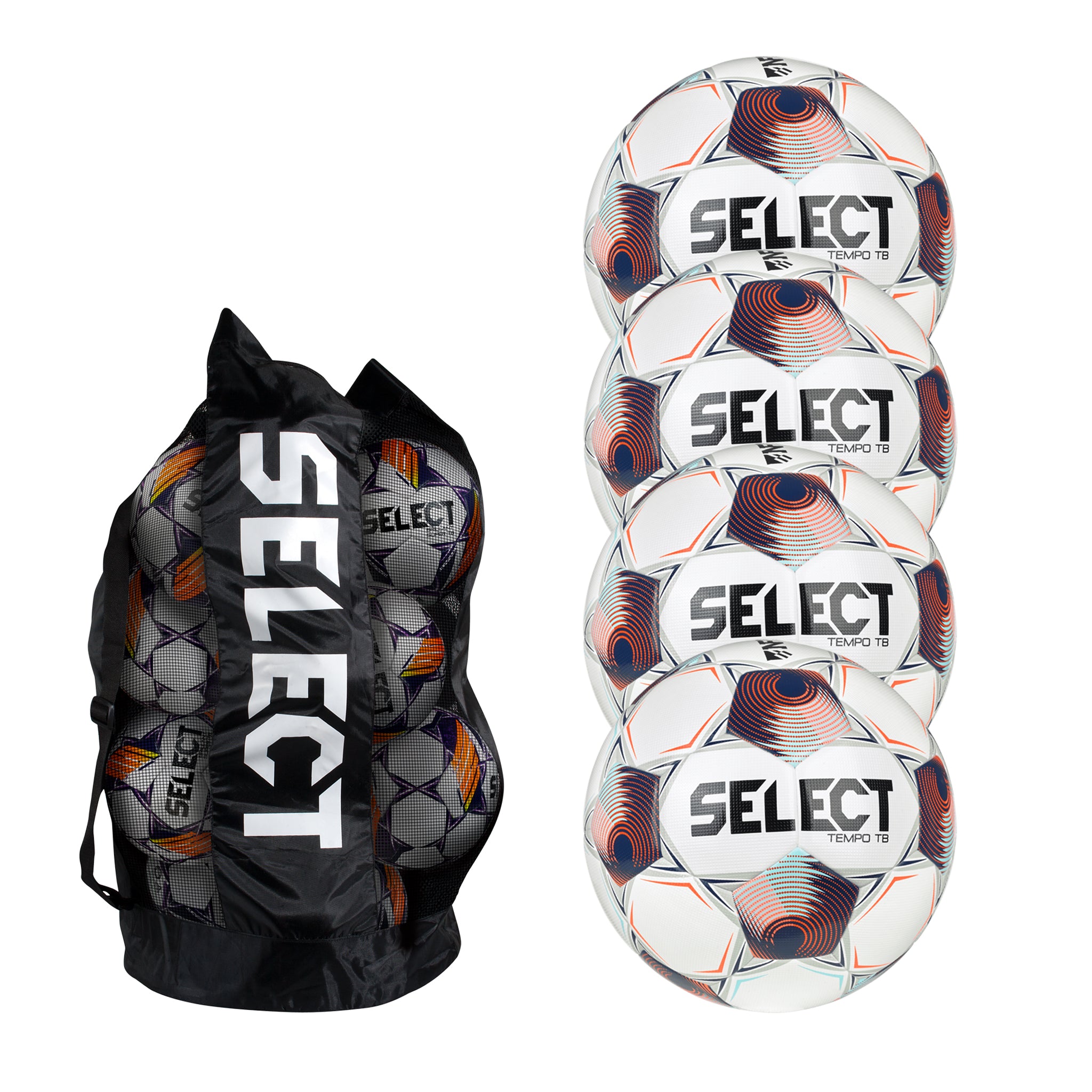 Tempo TB NFHS v25 Pack - 4 Official Game Balls + Duffle Bag for Football Training and Games | Perfect for High School Teams, Coaches, and Players | Durable Sports Equipment for Practice Sessions and Matches
