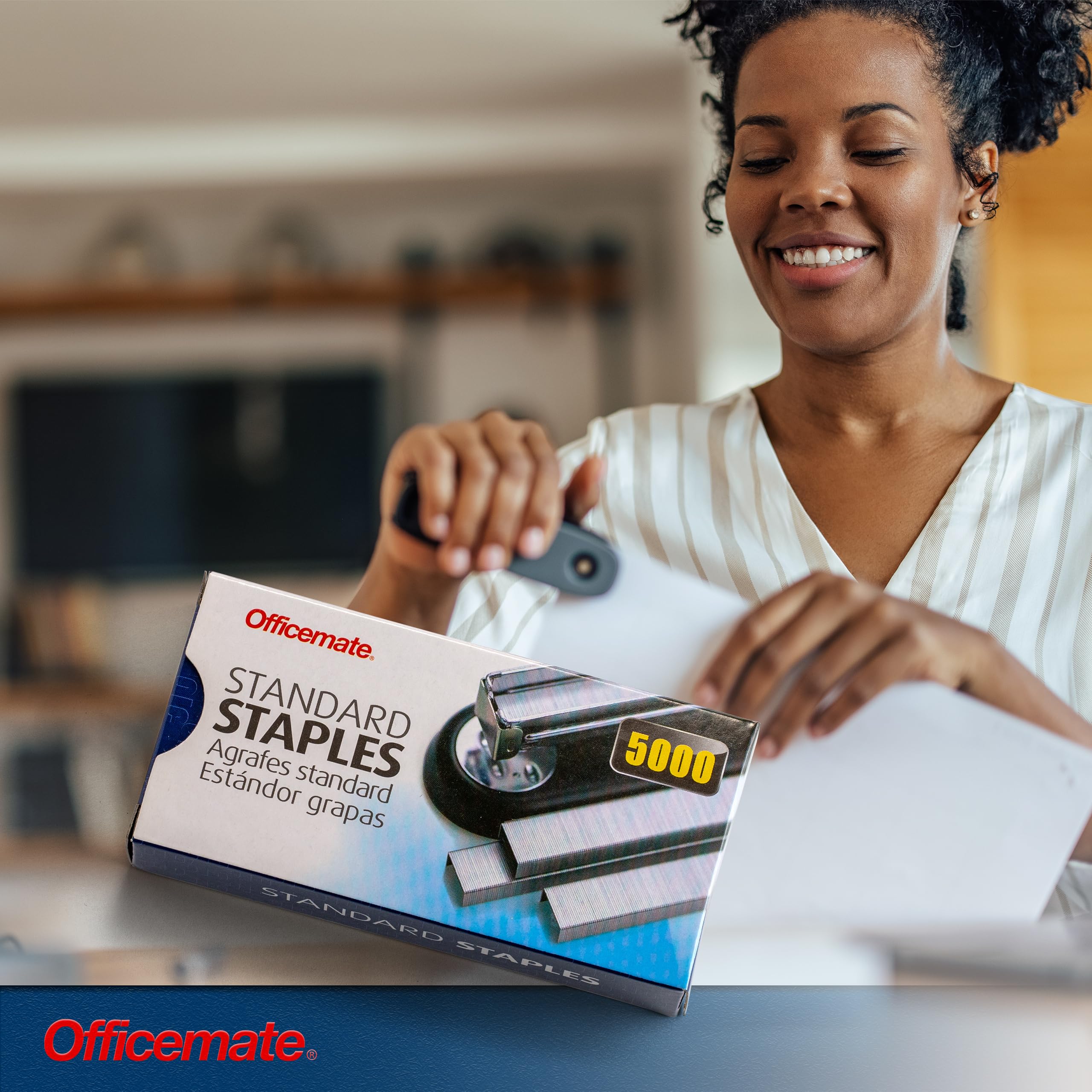 Officemate Standard Staples - 10 Boxes (5,000 Staples) - General Purpose Staples for Office, Home & School Use - Compatible with Most Staplers (91950)
