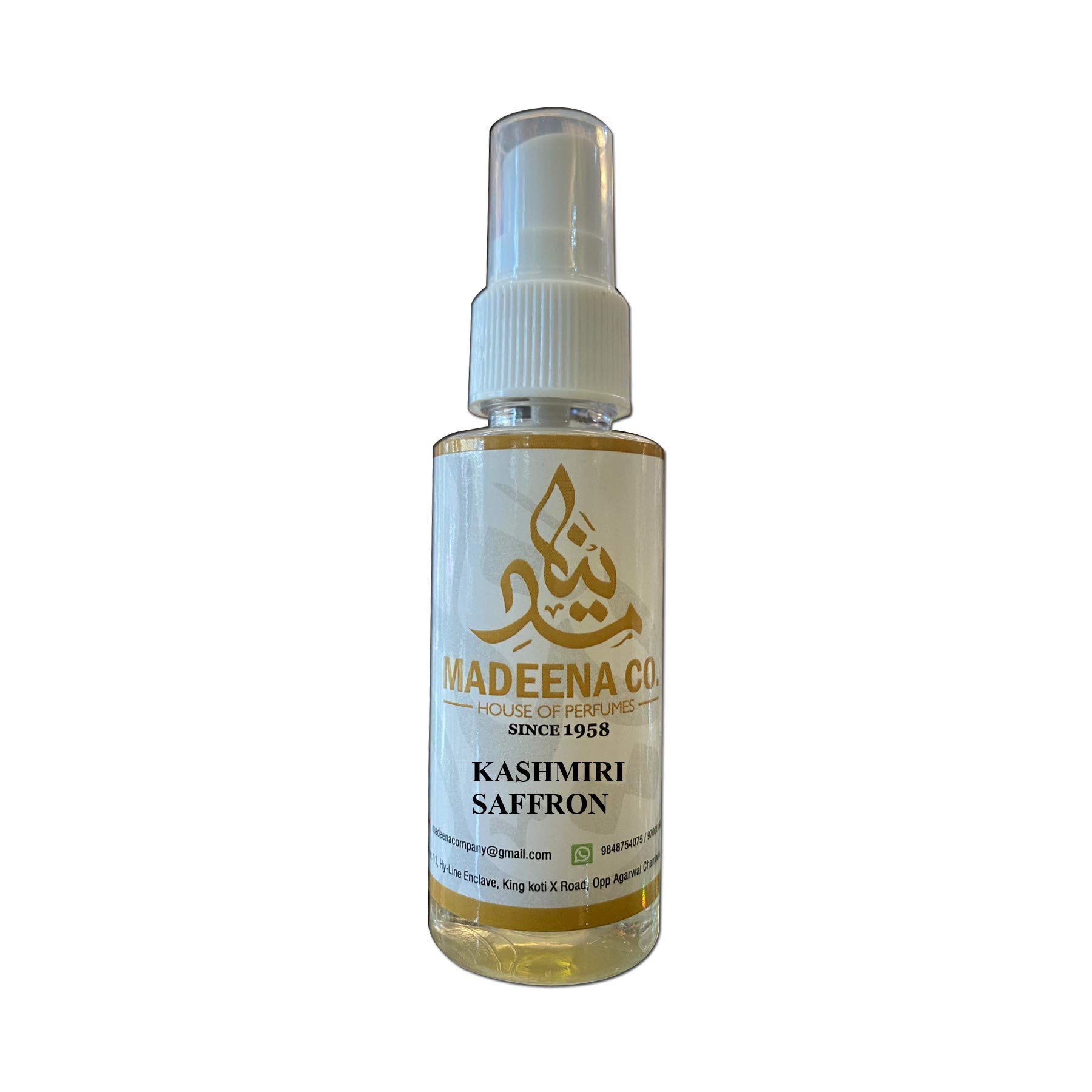 Premium MADEENA CO. Kashmiri Saffron Perfume for Men & Women - 100ml Long-Lasting Fragrance (24 Hours) - Travel-Friendly Luxury Scent for Daily Wear, Special Occasions & Gifts