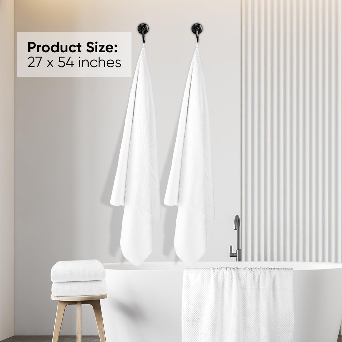 HOMEXCEL 2-Pack Microfiber Bath Towels (27