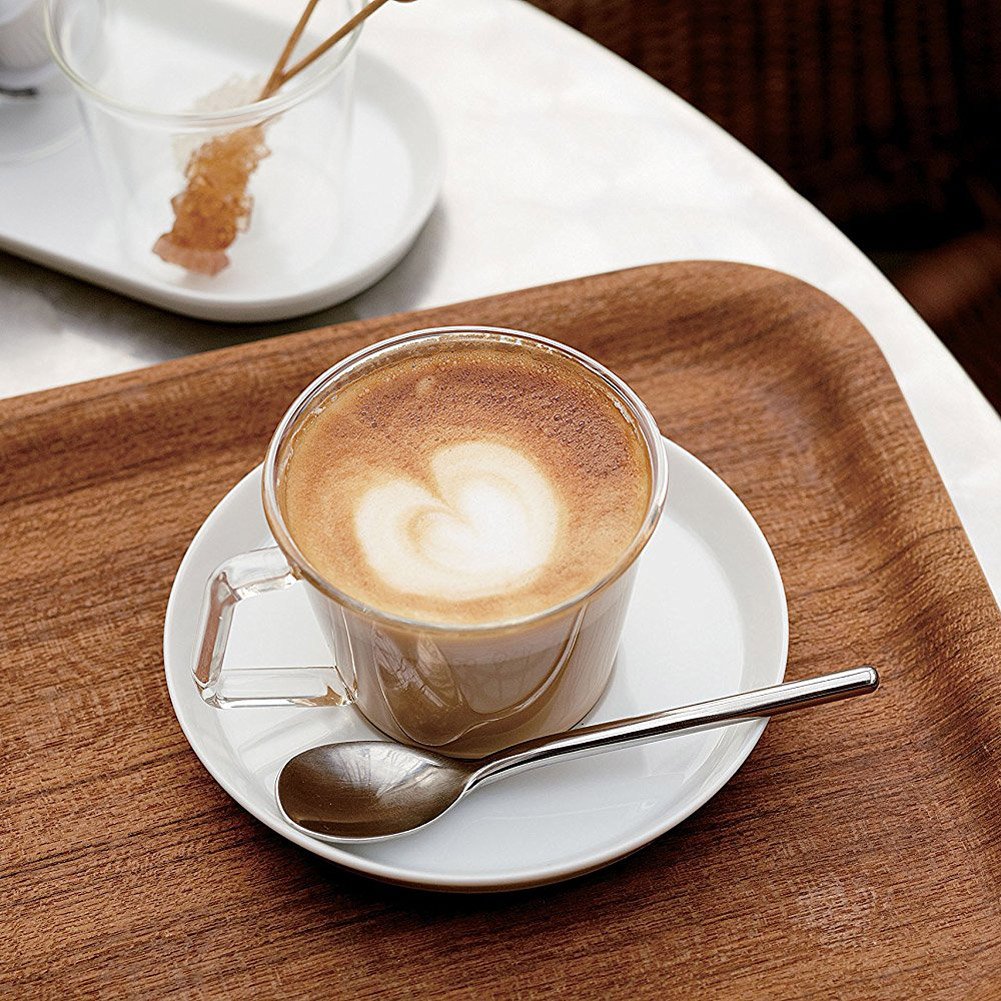 KINTO CAST 8436 Latte Mug - 15.2 oz (430ml) Heat-Resistant Glass Coffee Cup - Microwave & Dishwasher Safe - Perfect for Home, Office & Cafe Use