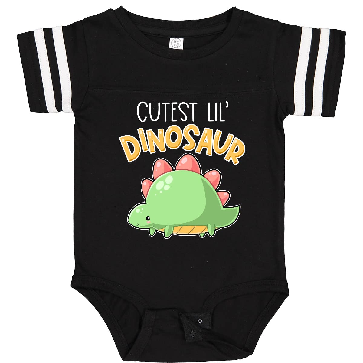 Inktastic Adorable Lil' Dinosaur Print Baby Bodysuit - Cute Stegosaurus Design for Infants & Toddlers - Perfect for Playtime, Daycare & Family Photos