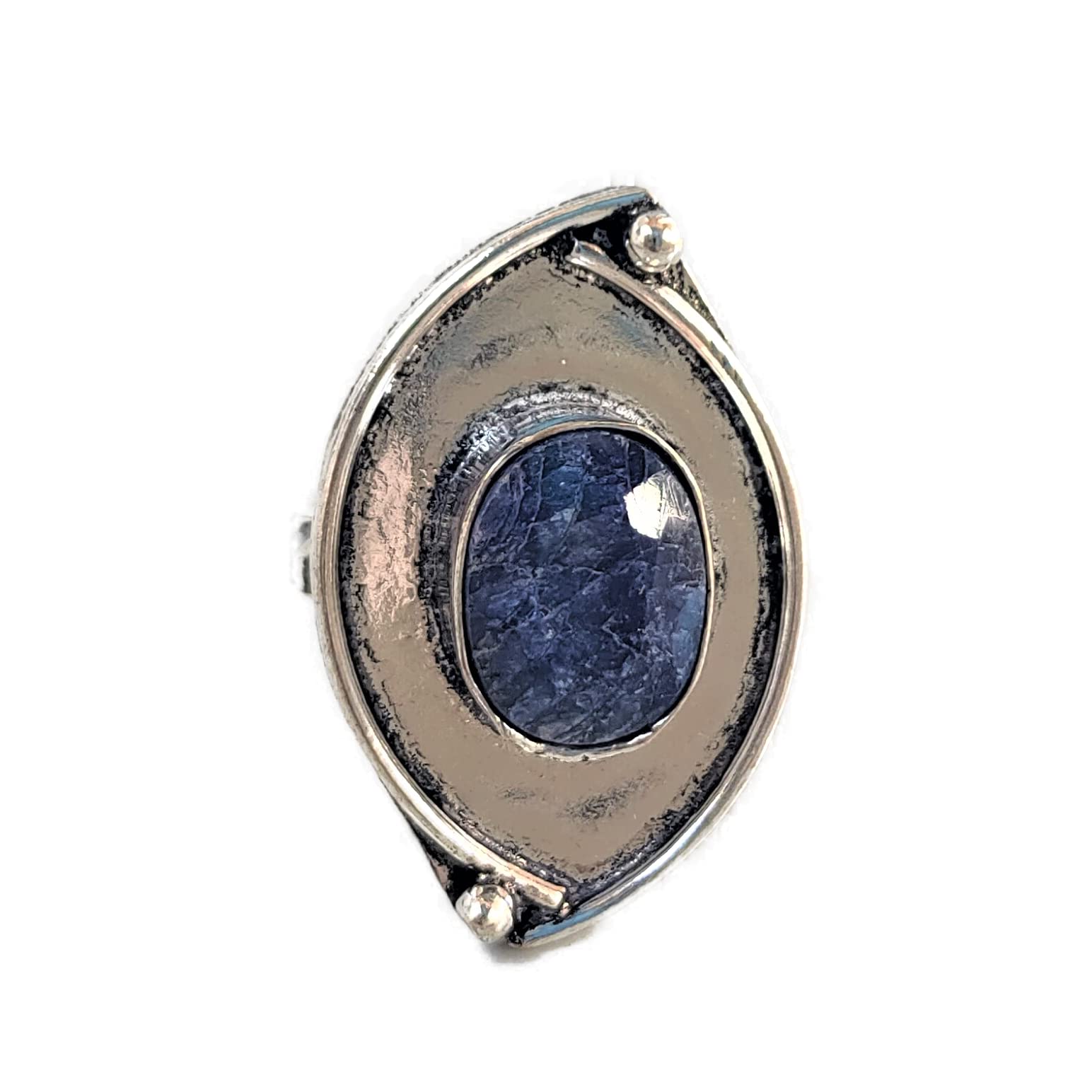 Exquisite Oval Sapphire Ring – Designer Wedding Band with Raw Blue Stone, September Birthstone Jewelry | Unique Marquise Design for Unisex Promise Rings & Special Occasions