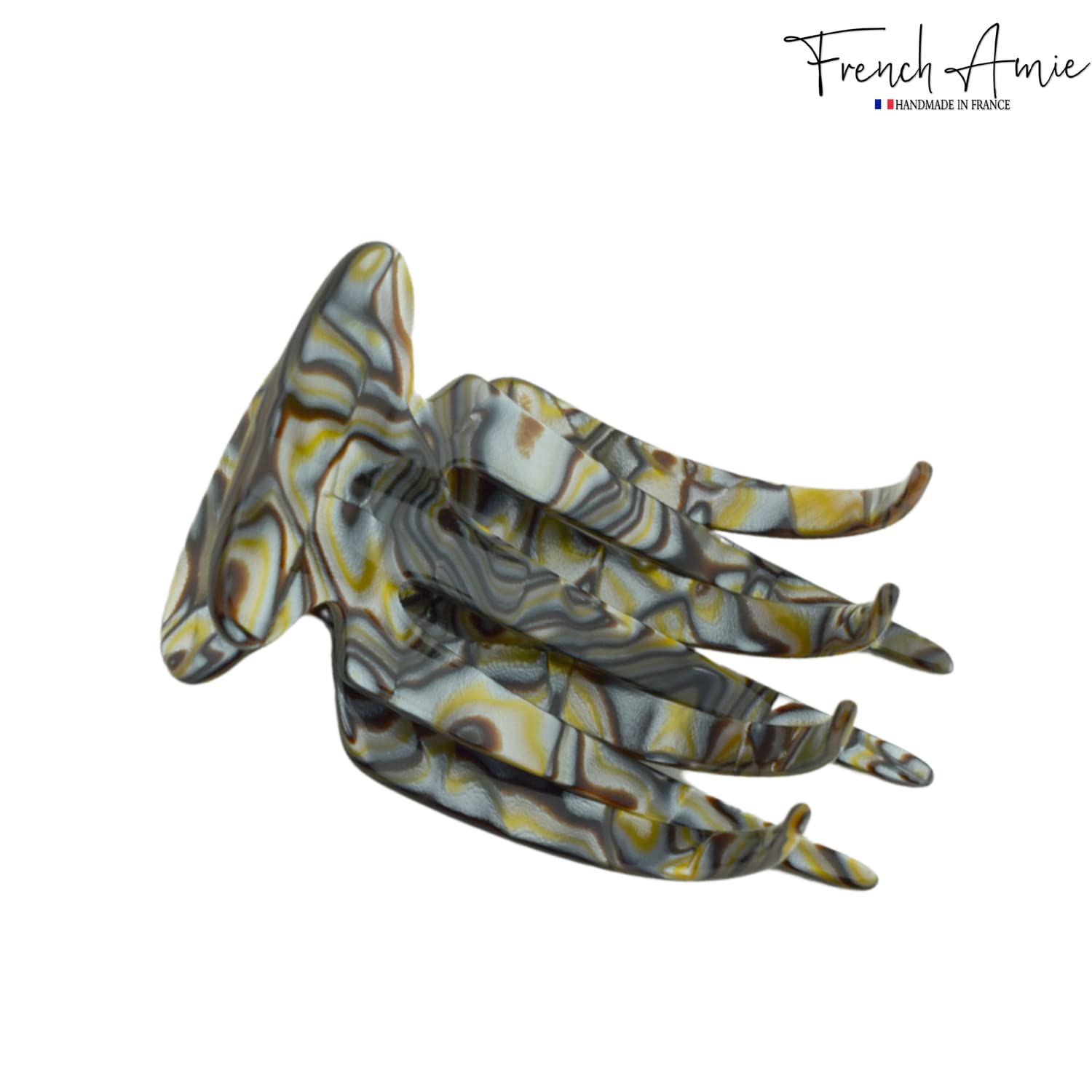French Amie Silver Onyx Gray Paw 2 3/4