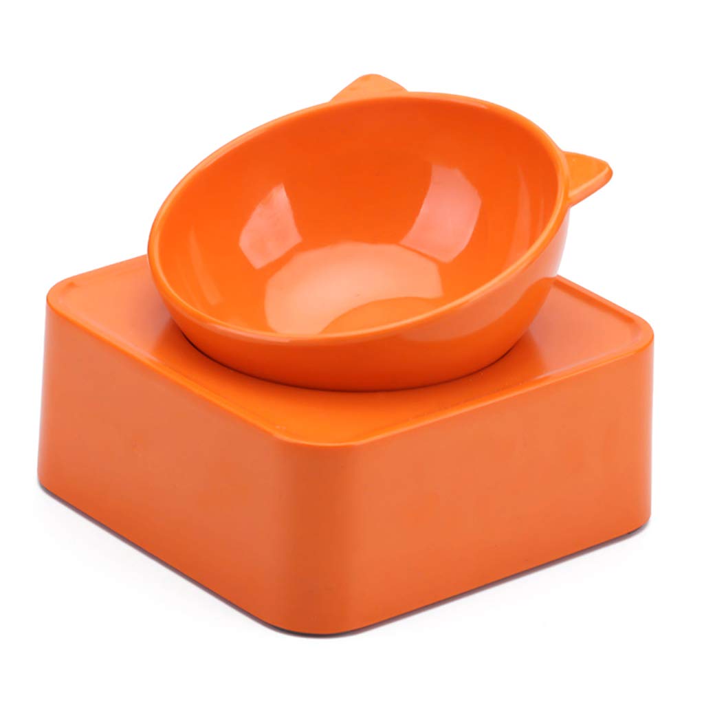 Vxkbiixxcs-o Elevated Cat Bowl with Detachable Stand - Non-Slip, 0-30° Adjustable Tilt, Orange - Perfect for Small Pets, Kittens & Senior Cats with Neck Pain