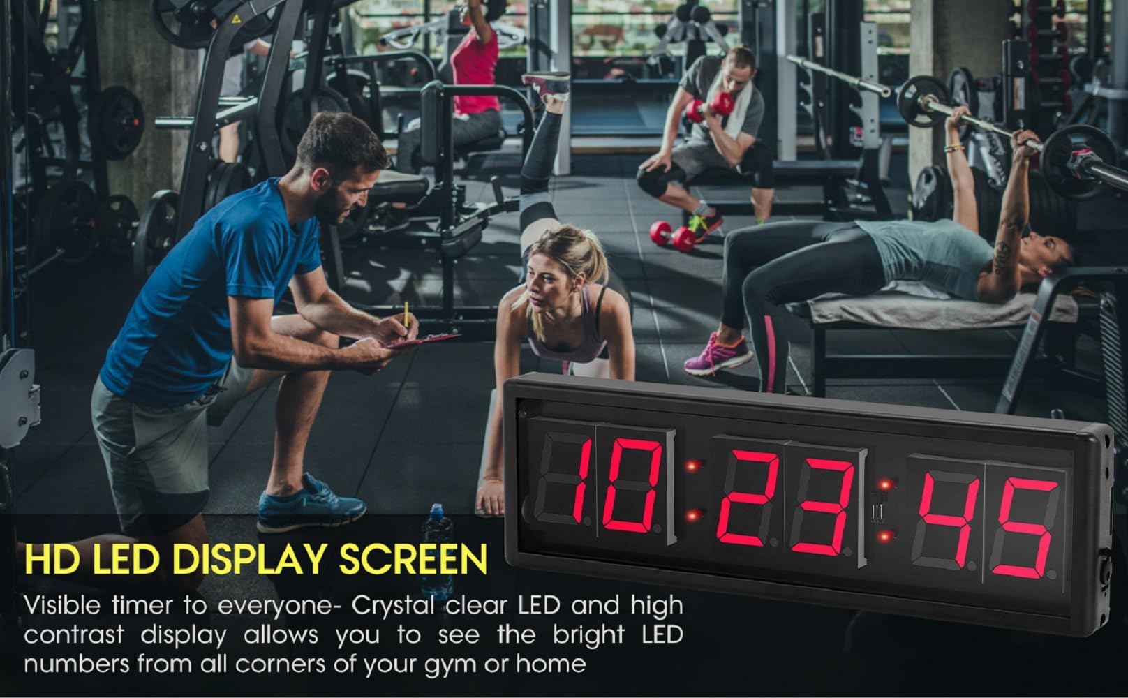 2.3 Inch LED Digital Countdown Timer with Start/Stop Button - Gym Interval Stopwatch for Workouts, Cooking, and Classroom Activities