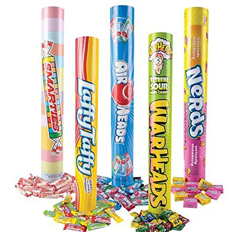 6-Piece Super Bank Tube Candy Assortment - Bulk Candy Variety Pack for Parties, Gifts & Office Treats - Case of 1 (Fun Size Candy Collection)