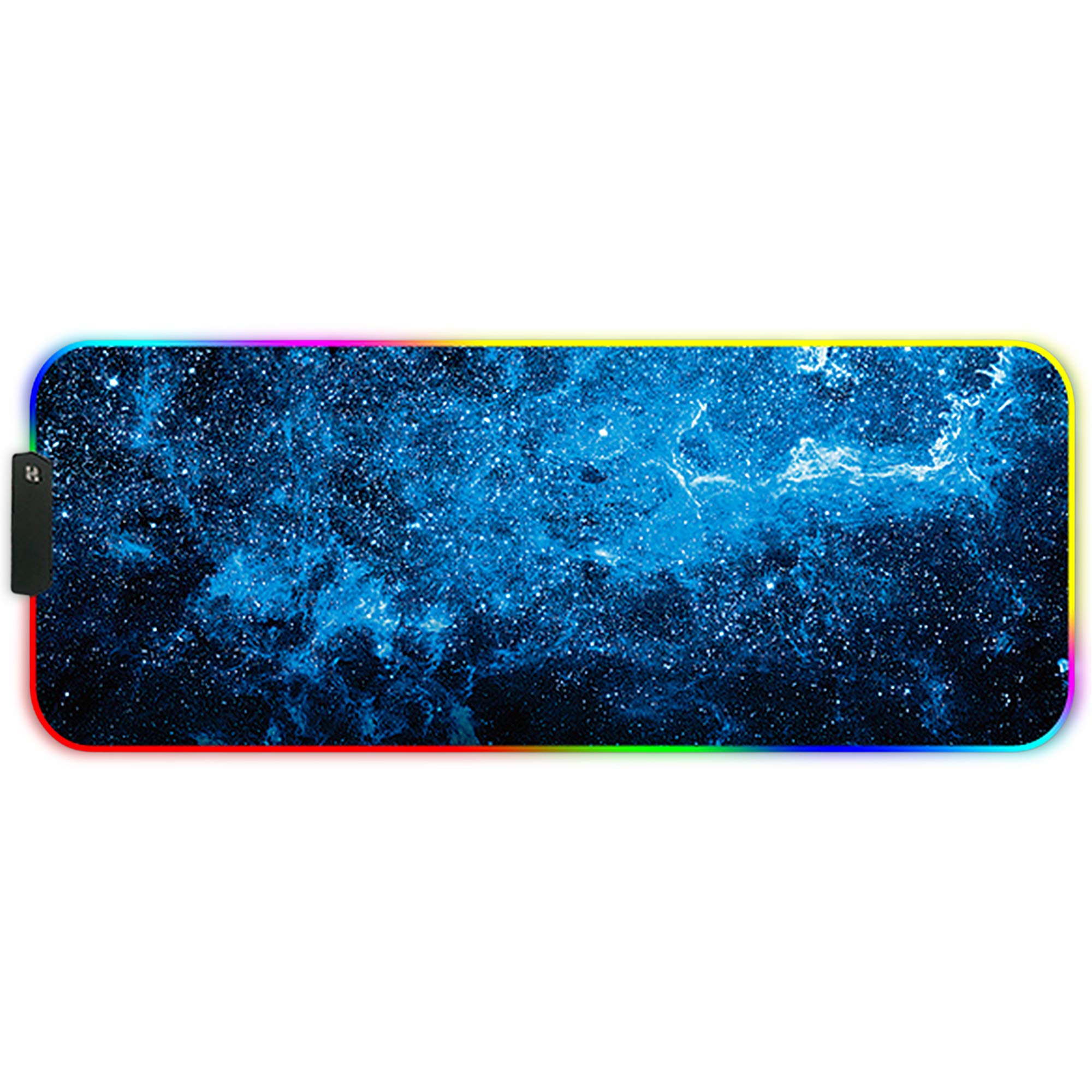 DORRISO RGB Large Gaming Mouse Pad 800x300x3mm, Waterproof Non-Slip Desk Mat for PC Computer - Professional Gamer Mousepad (Blue) - Perfect for Gaming, Office Work & Home Use