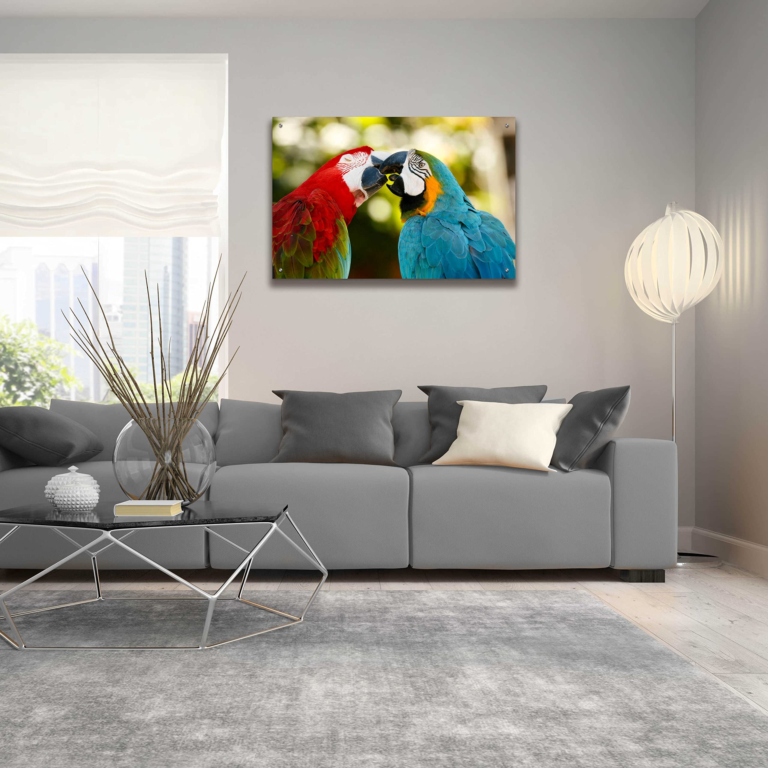Epic Art 'The Kiss' by Mike Jones - Premium Acrylic Glass Wall Painting - 36x24 Inches - Romantic Home Decor for Living Room, Bedroom & Office